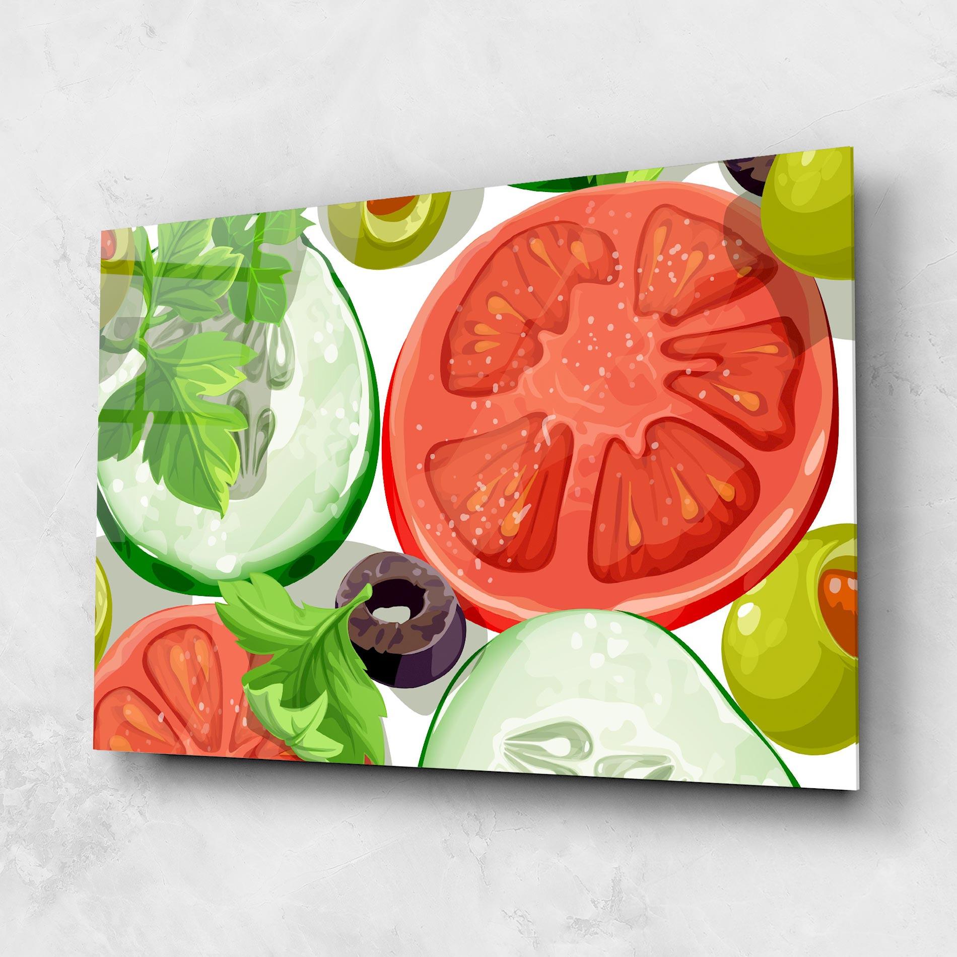 Tablou Sticla Cucumber Tomatoes mockup 1