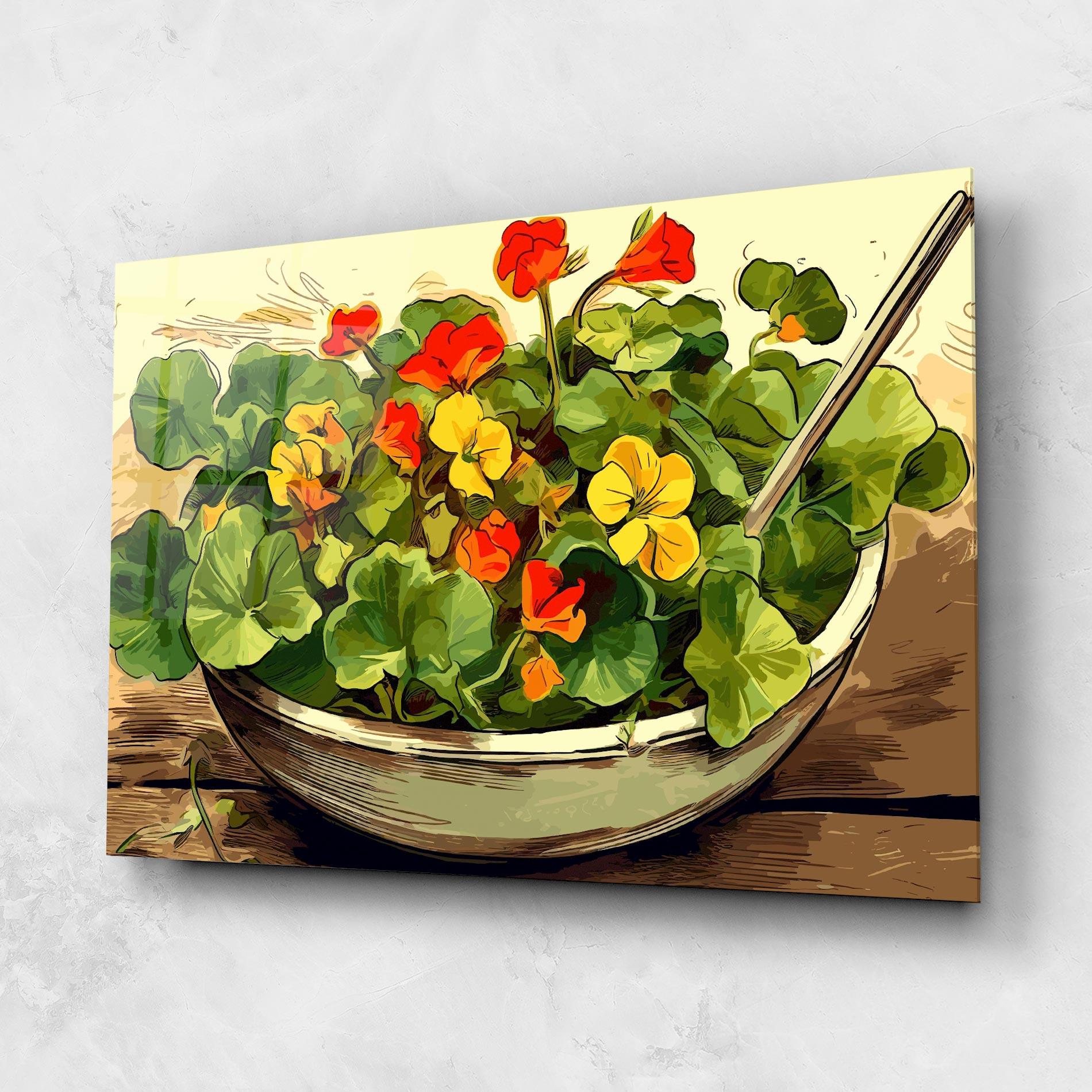 Tablou Sticla Flower Food mockup 1