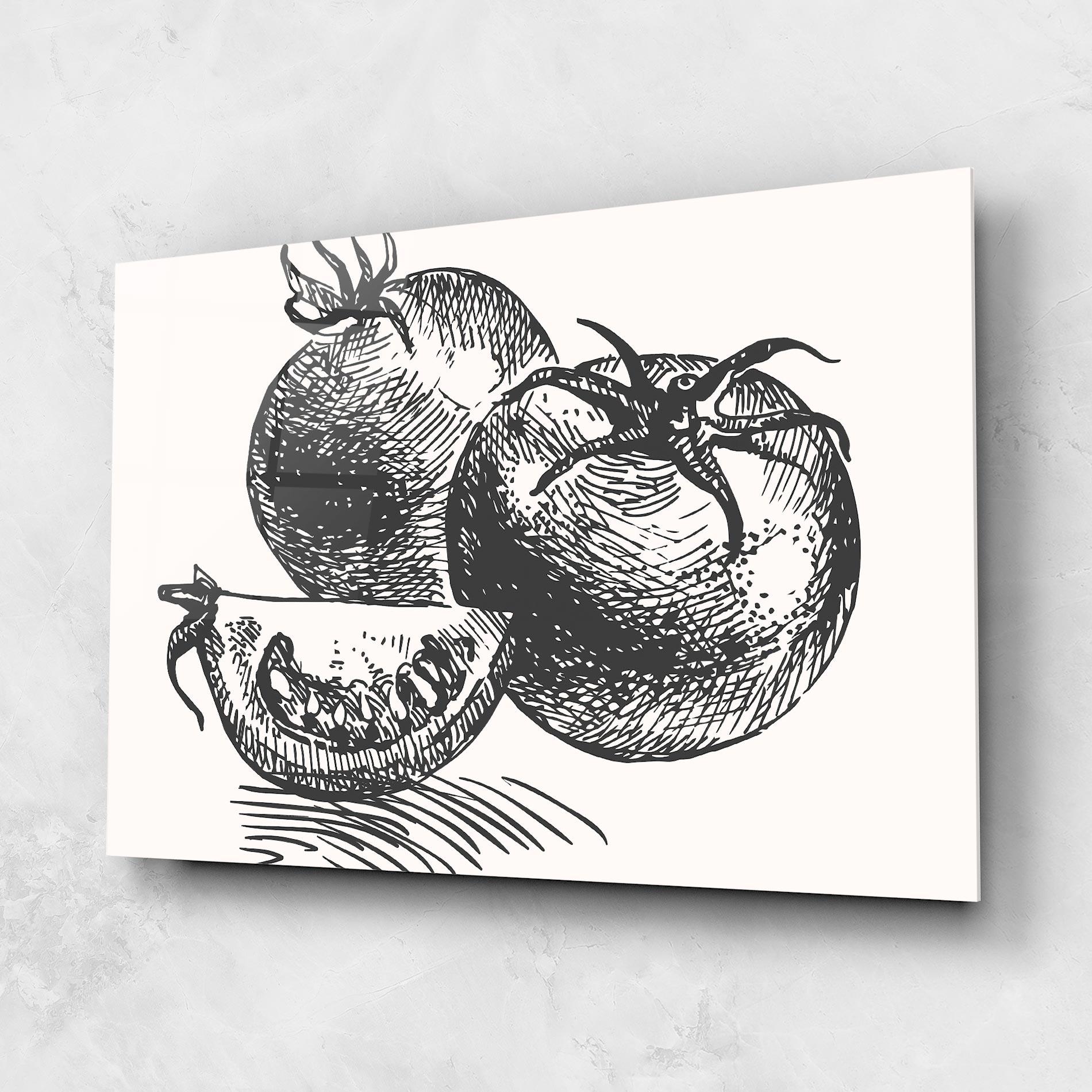 Tablou Sticla Grey Line Tomato mockup 1