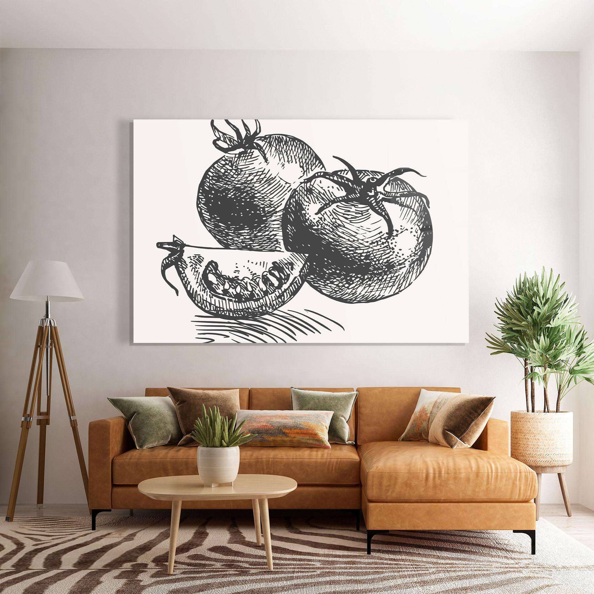 Tablou Sticla Grey Line Tomato mockup 7