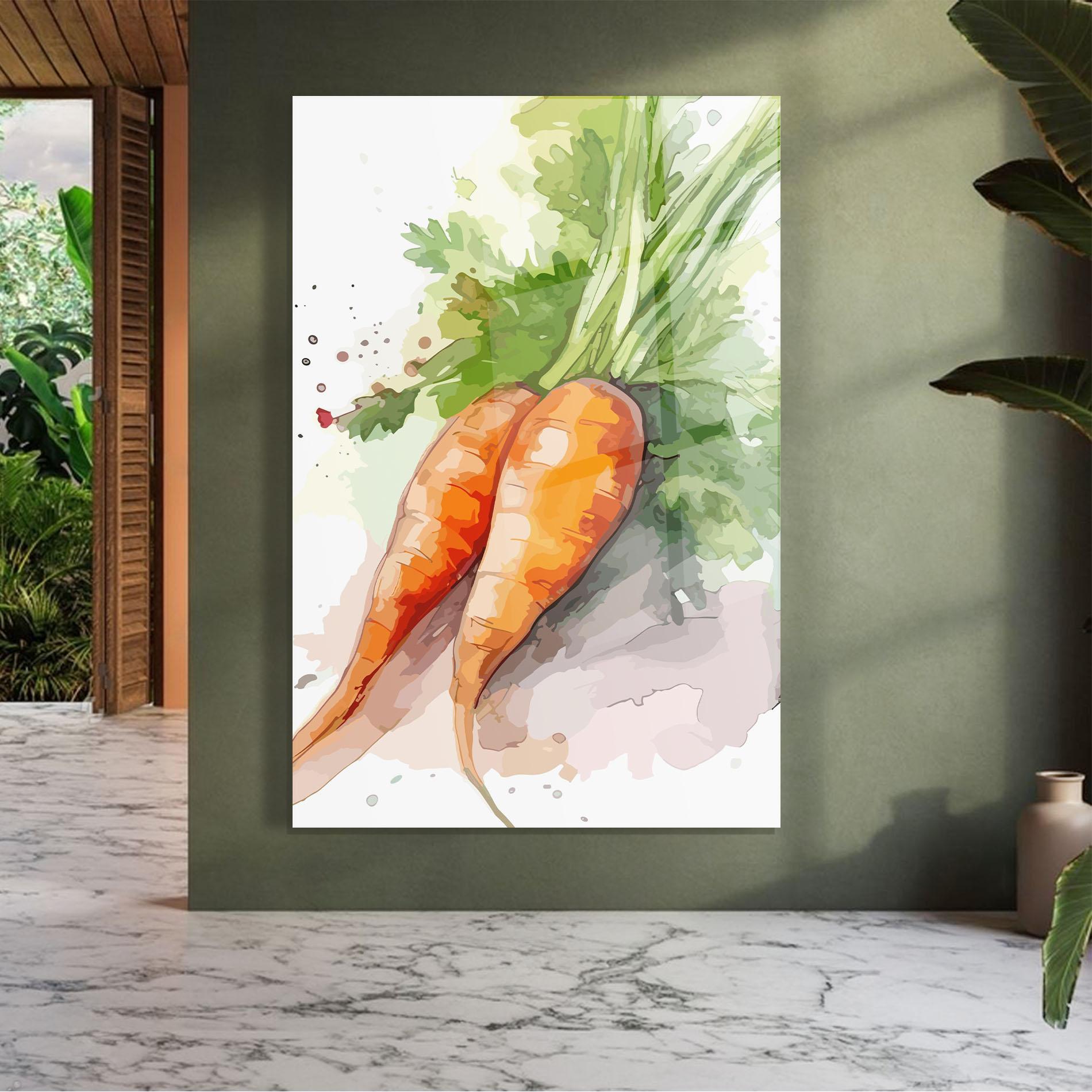 Tablou Sticla Carrot Watercolor mockup 7