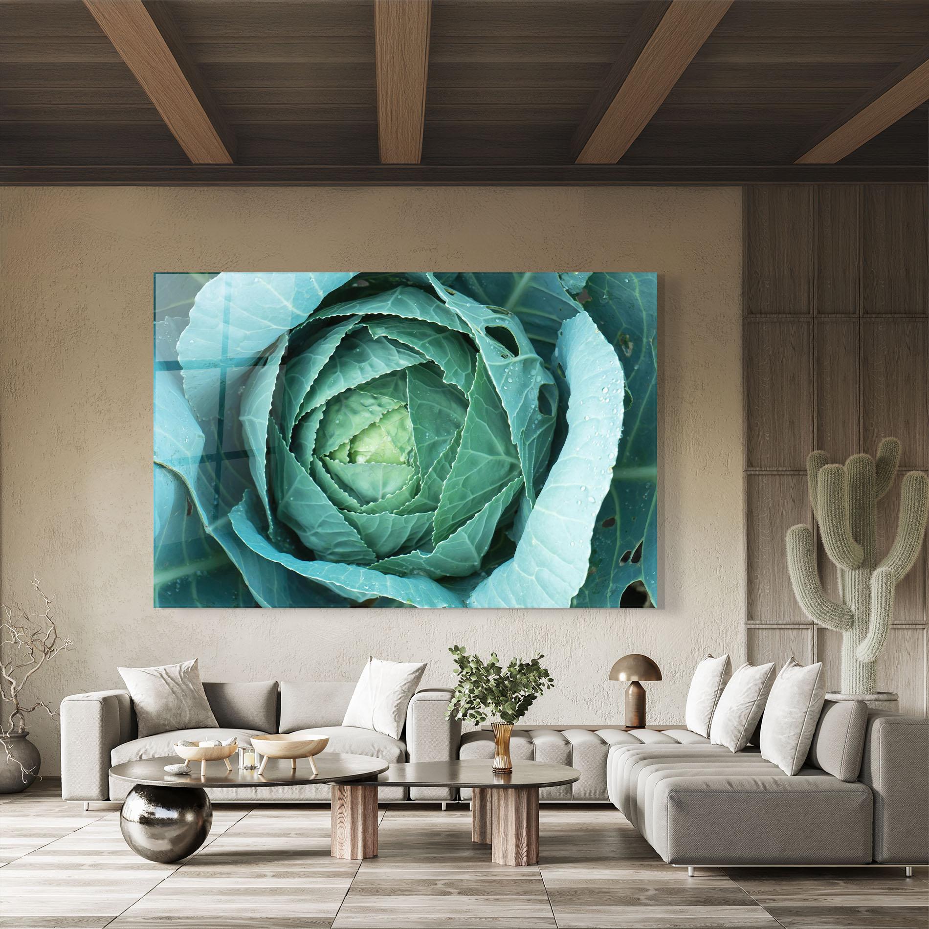 Tablou Sticla Blue Lettuce mockup 8