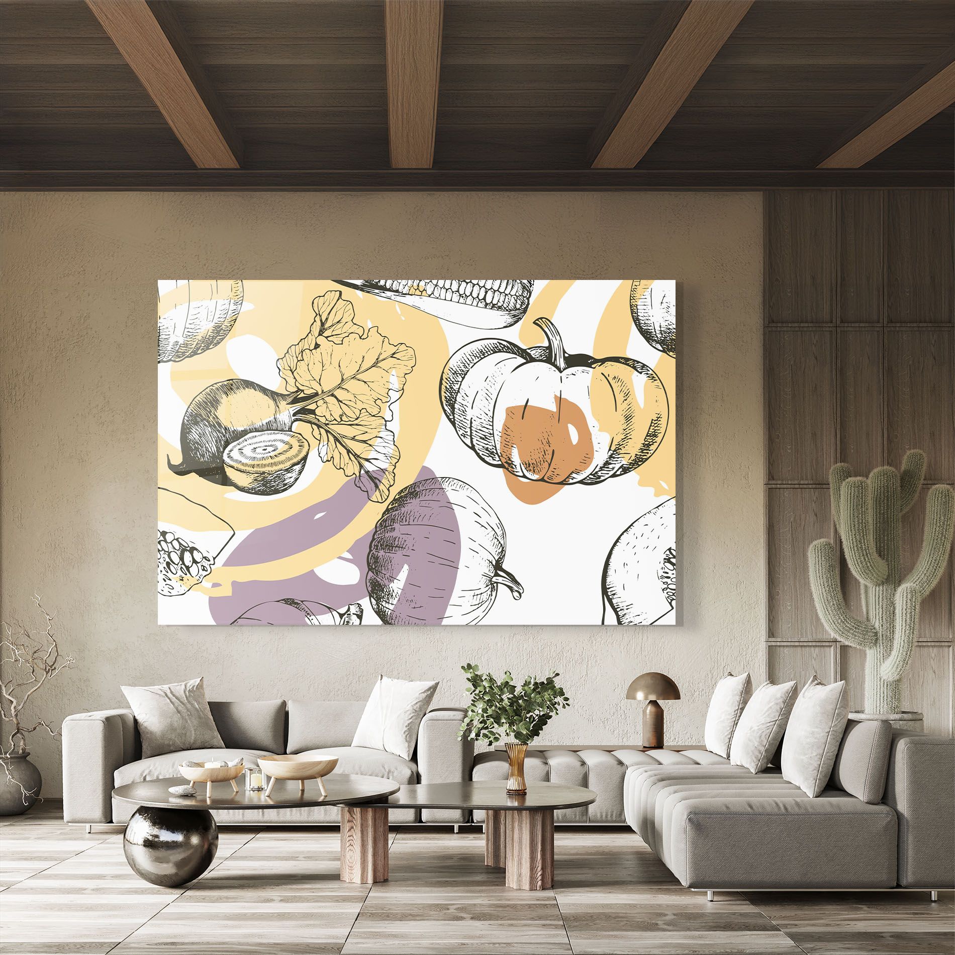 Cream Vegetables Art mockup 8