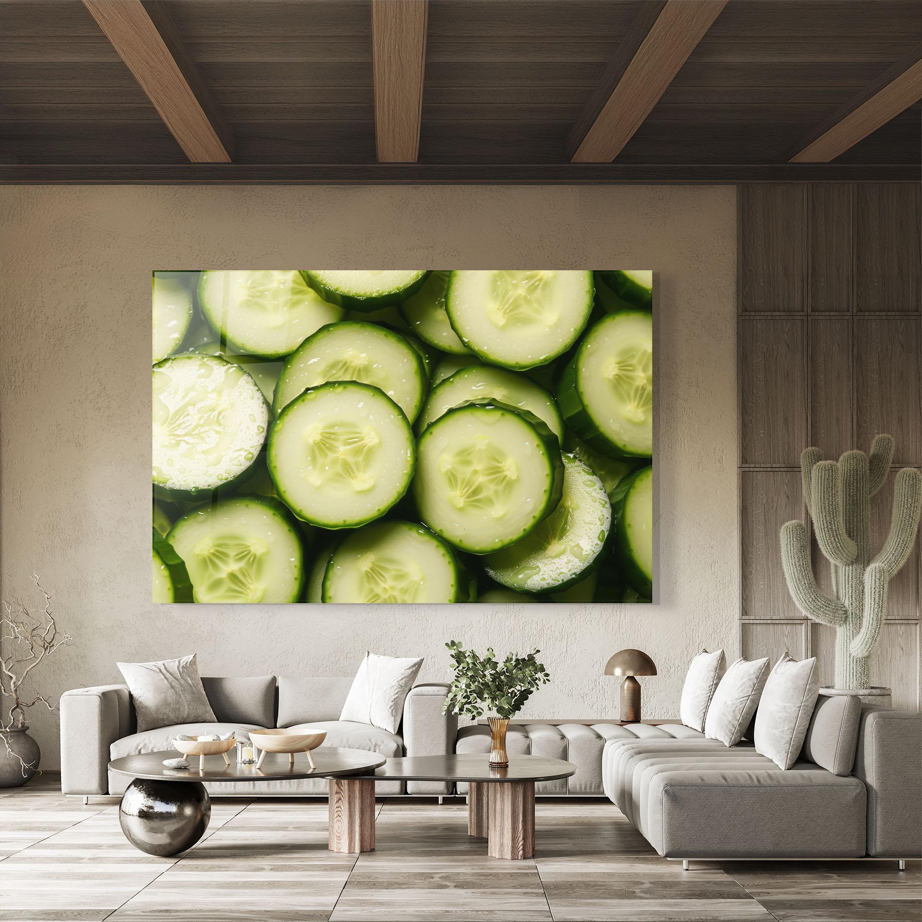 Tablou Sticla Fresh Cucumber mockup 8