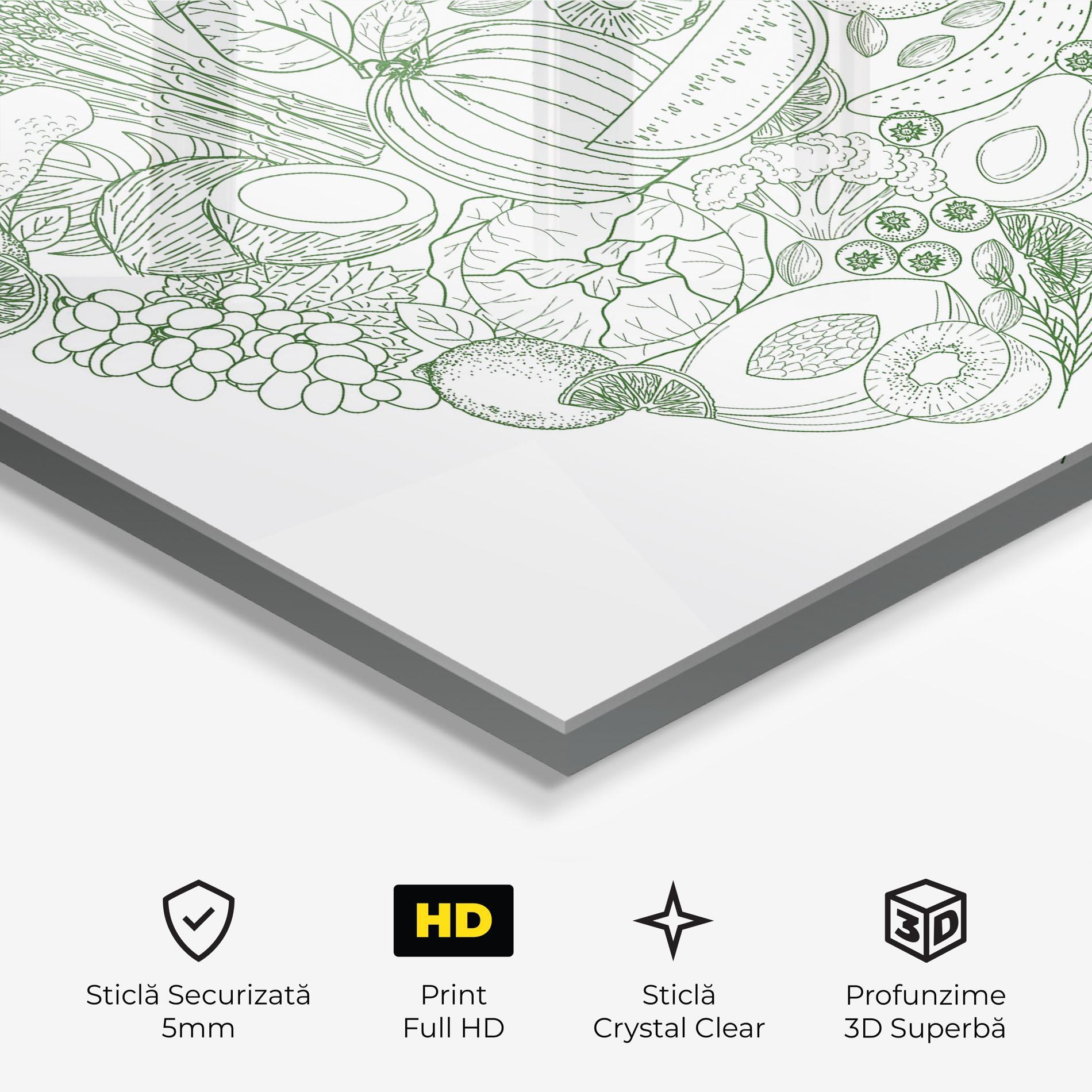 Tablou Sticla Healthy Food Heart mockup 3