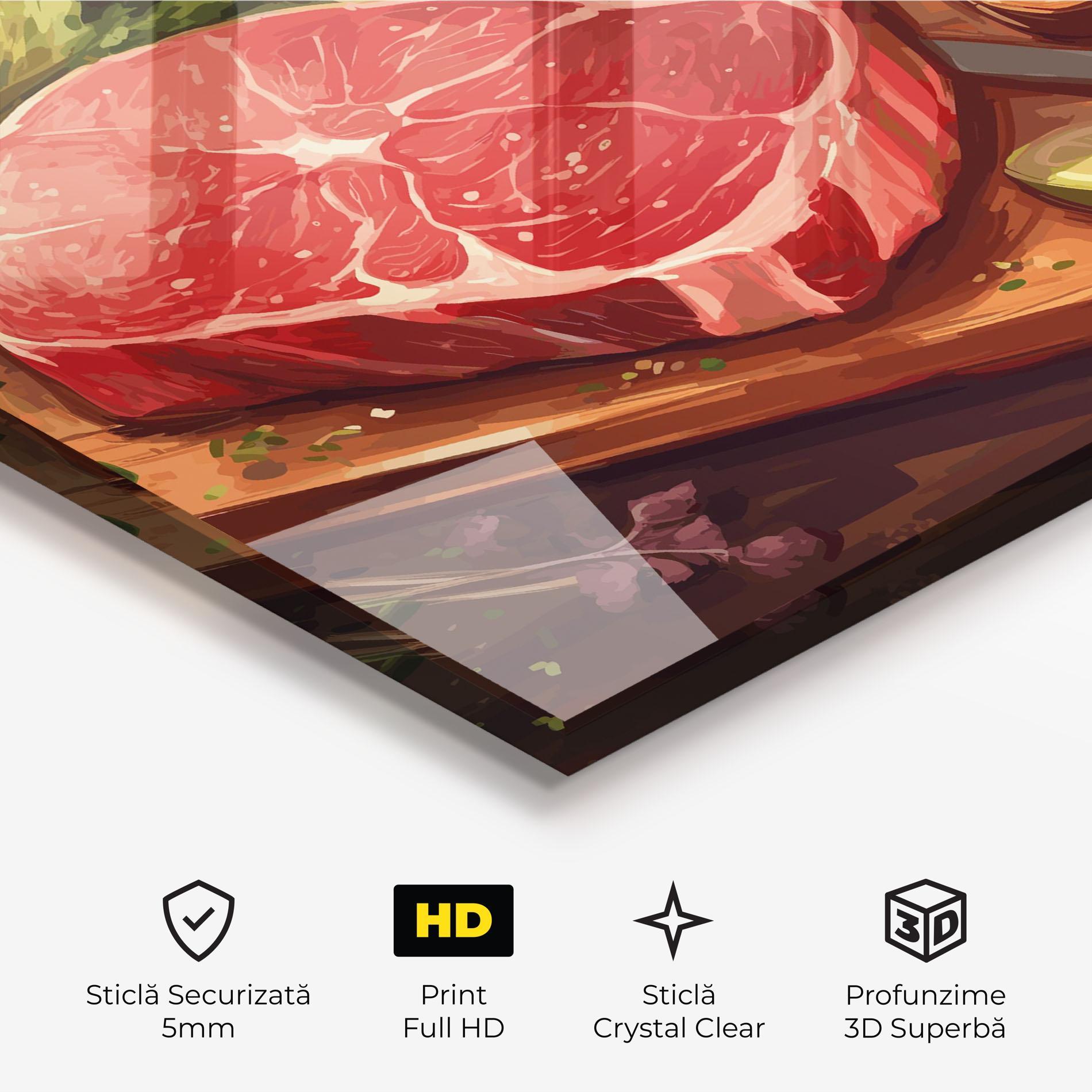 Tablou Sticla Meat Preparing mockup 3