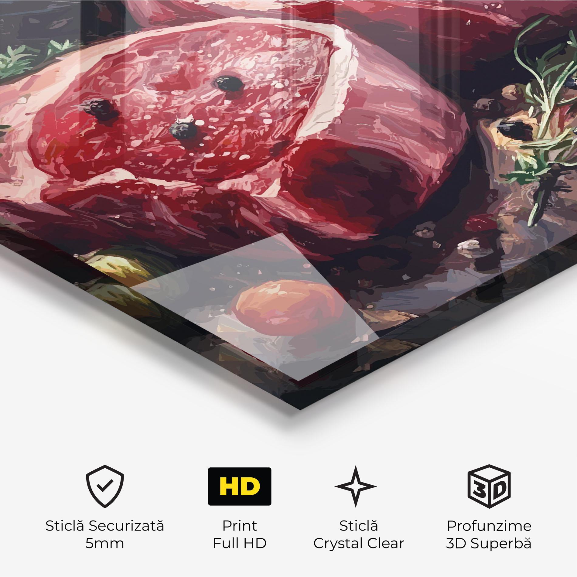 Tablou Sticla Meat With Tomatoes mockup 3