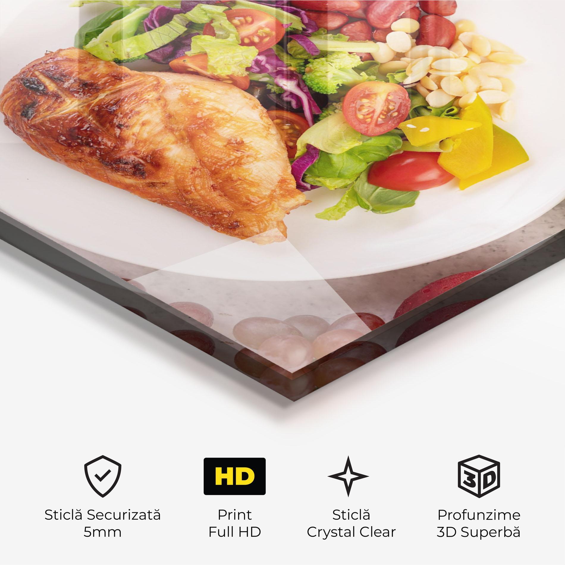 Tablou Sticla Salad With Chicken mockup 3