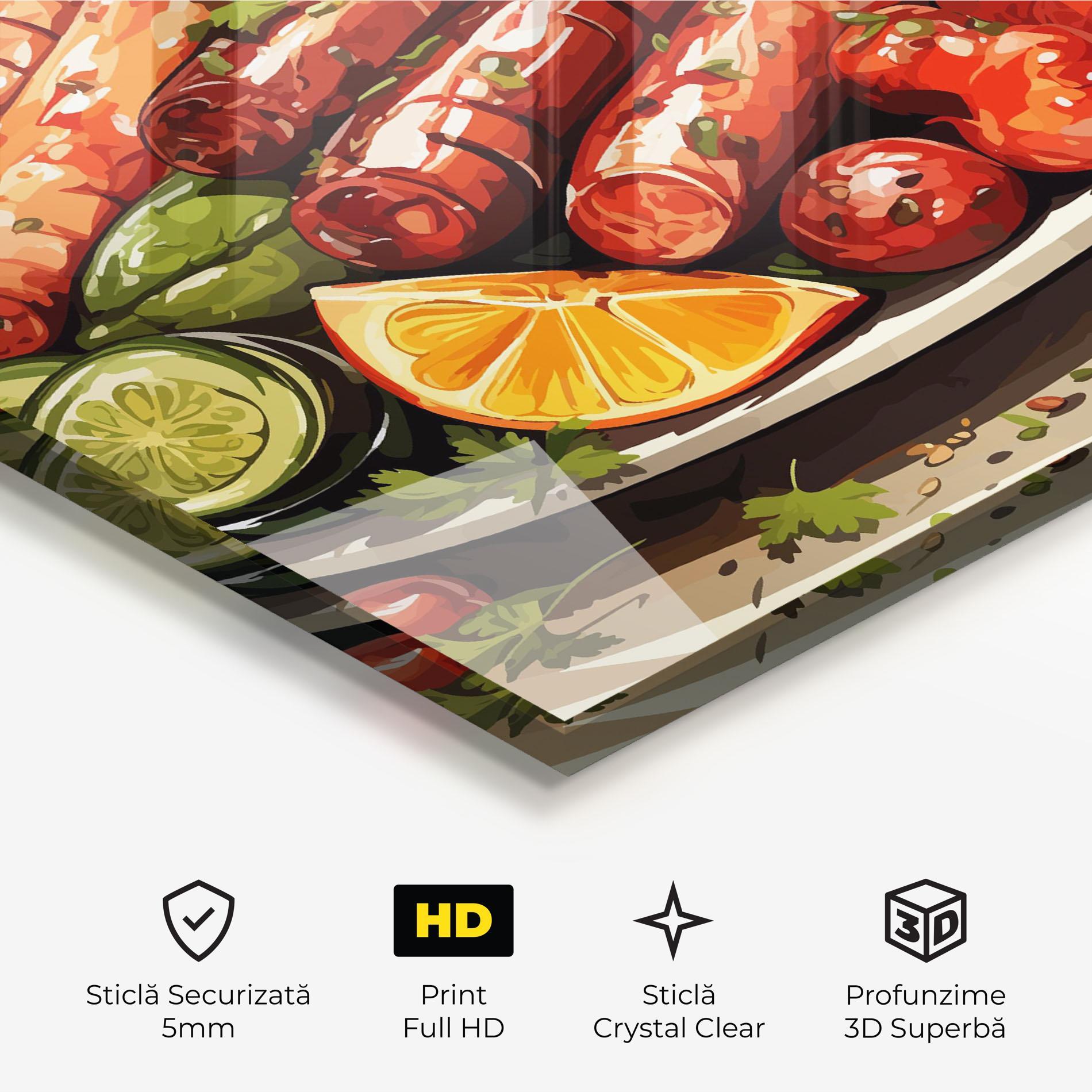 Tablou Sticla Tasty Sousages mockup 3