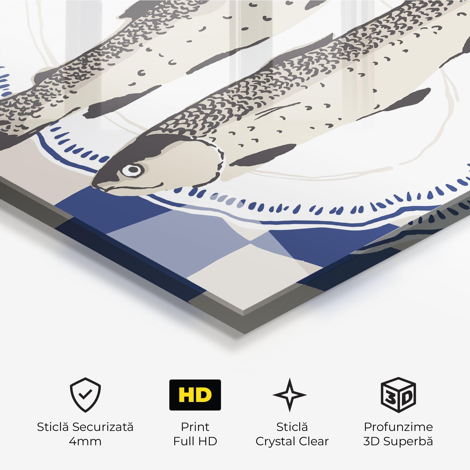 Tablou Sticla Food Fish mockup 3