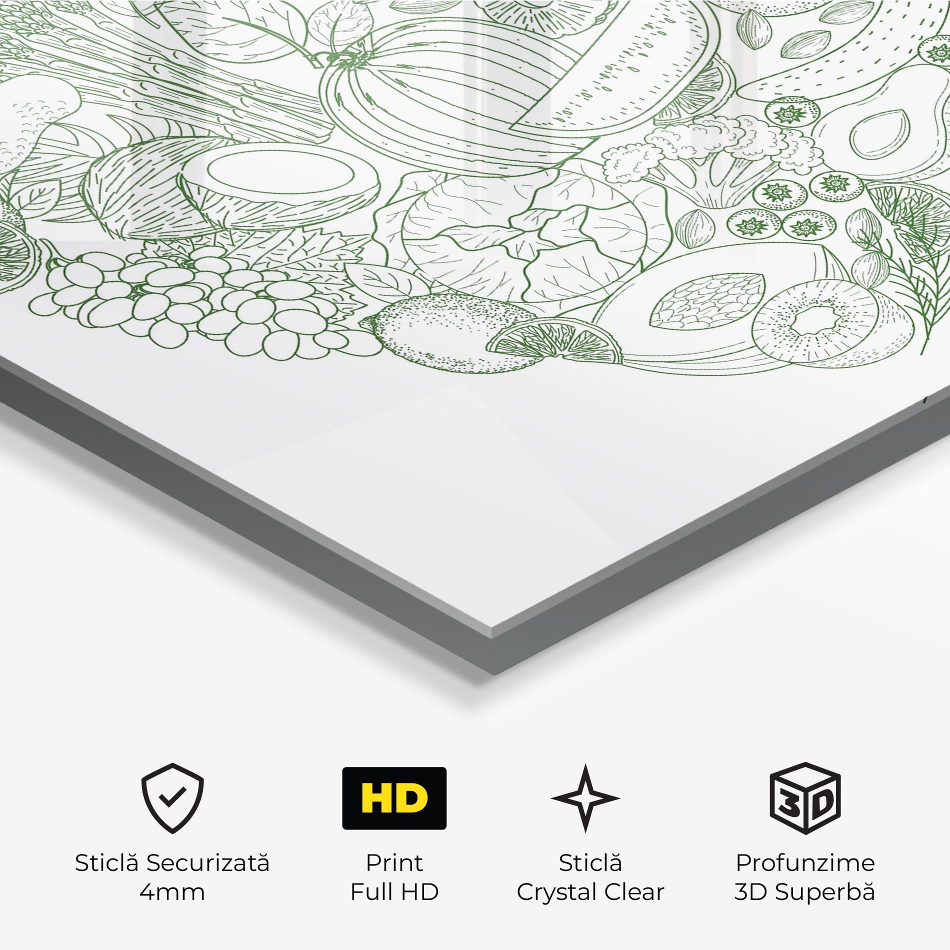 Tablou Sticla Healthy Food Heart mockup 3