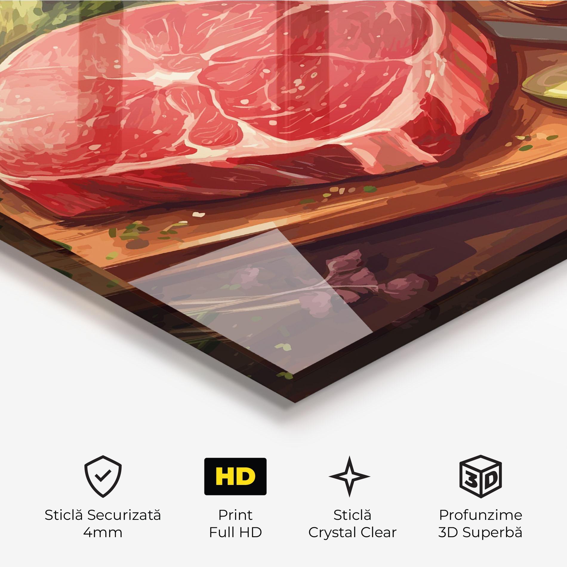 Tablou Sticla Meat Preparing mockup 3