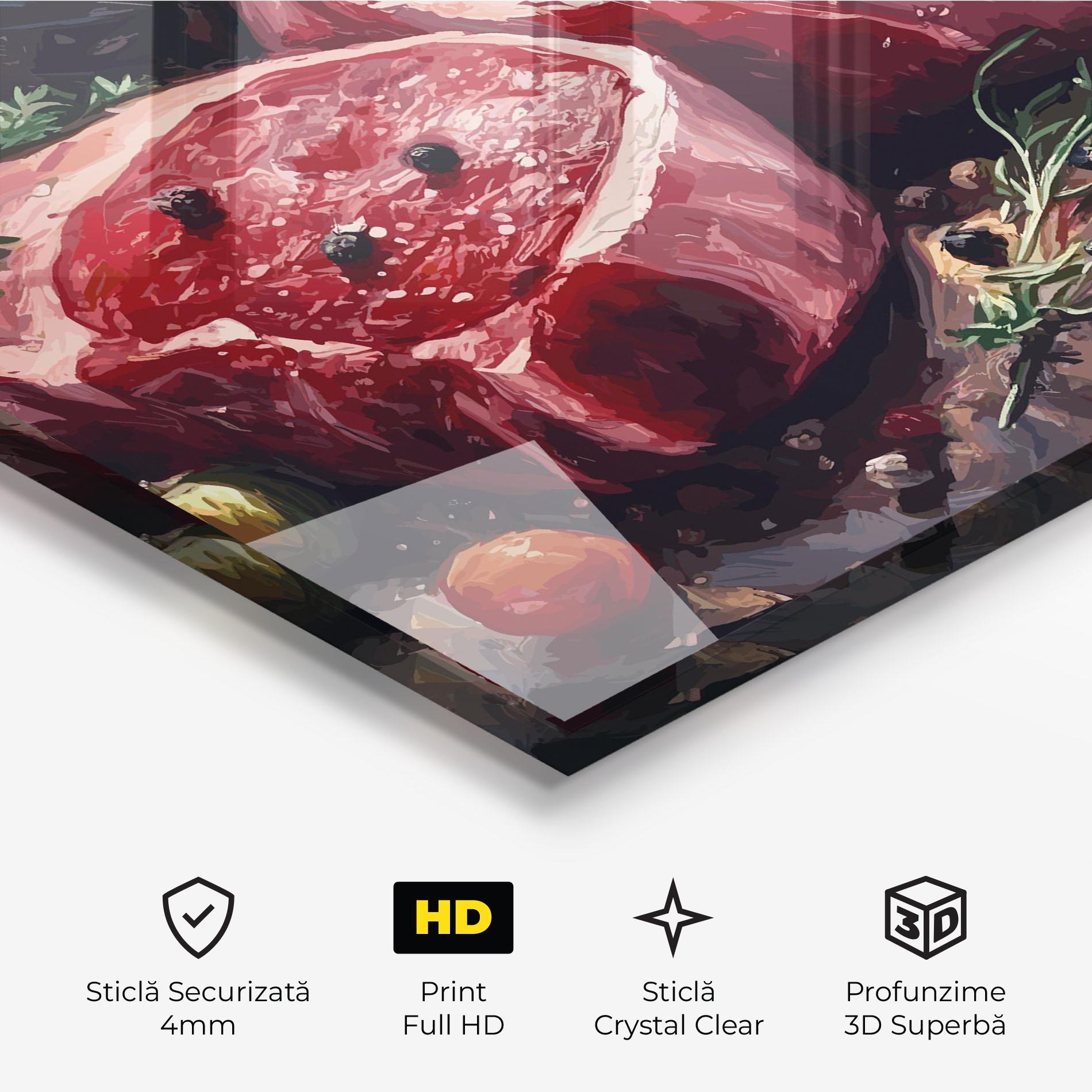 Tablou Sticla Meat With Tomatoes mockup 3