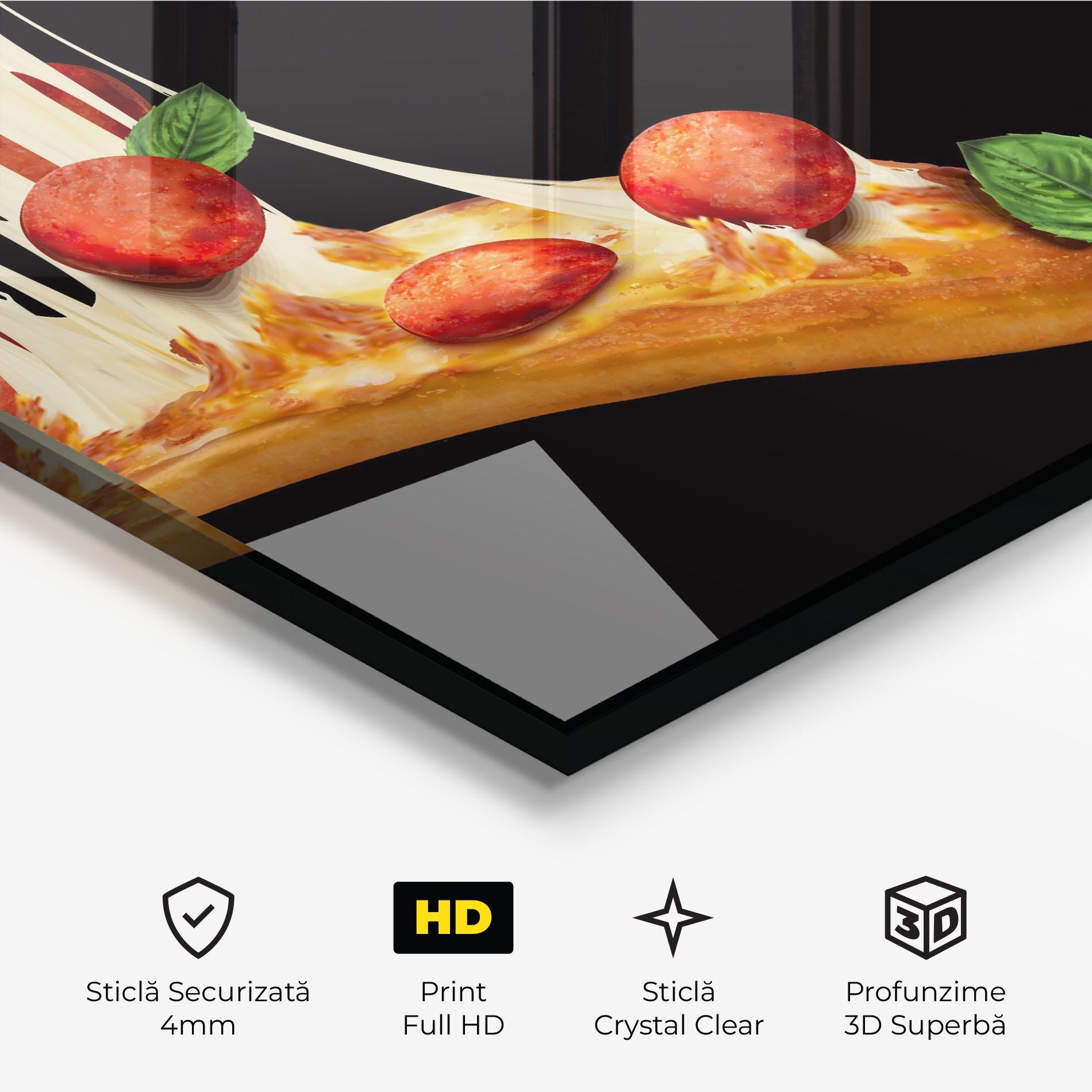 Tablou Sticla Pizza Falling mockup 3