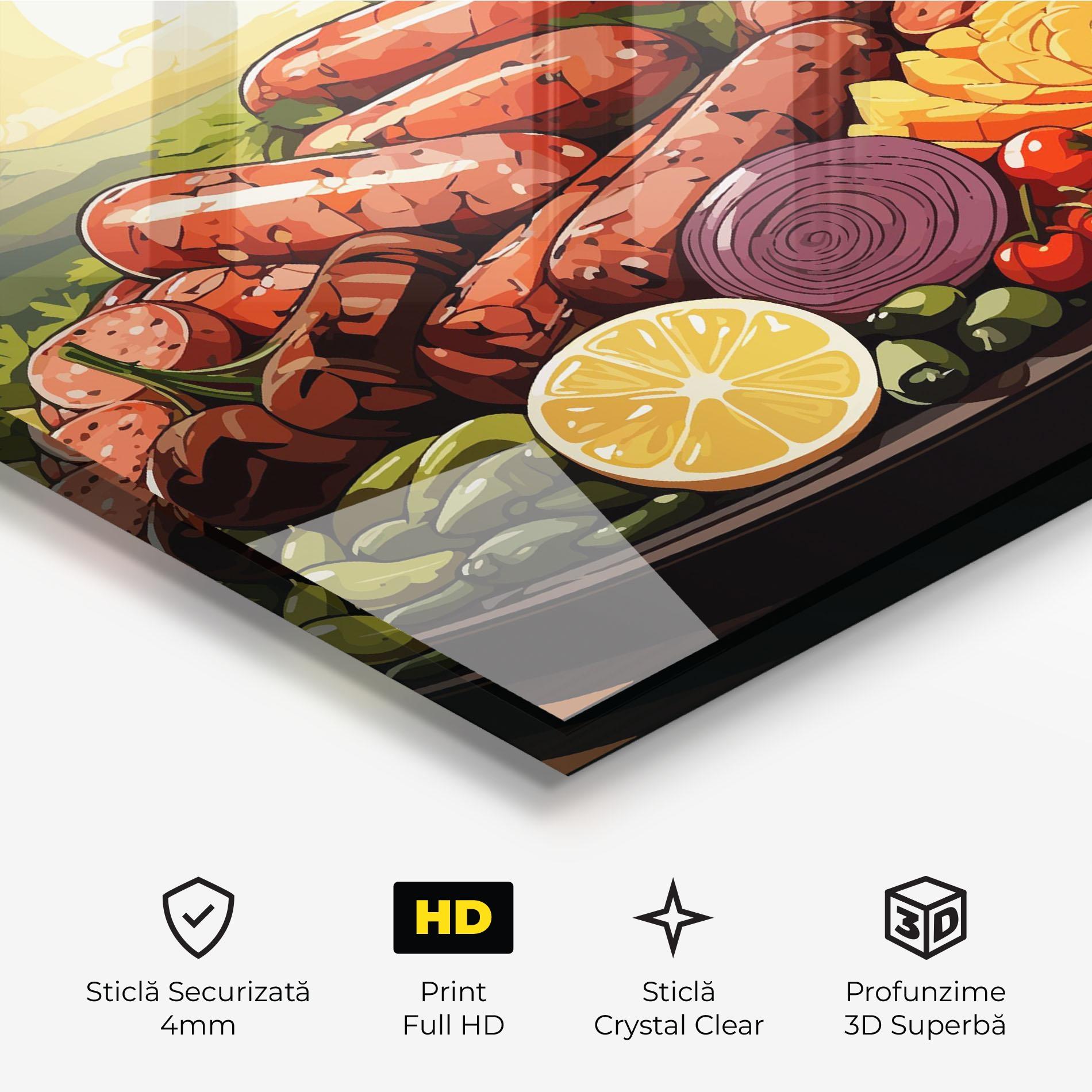 Tablou Sticla Sunset Sousages mockup 3