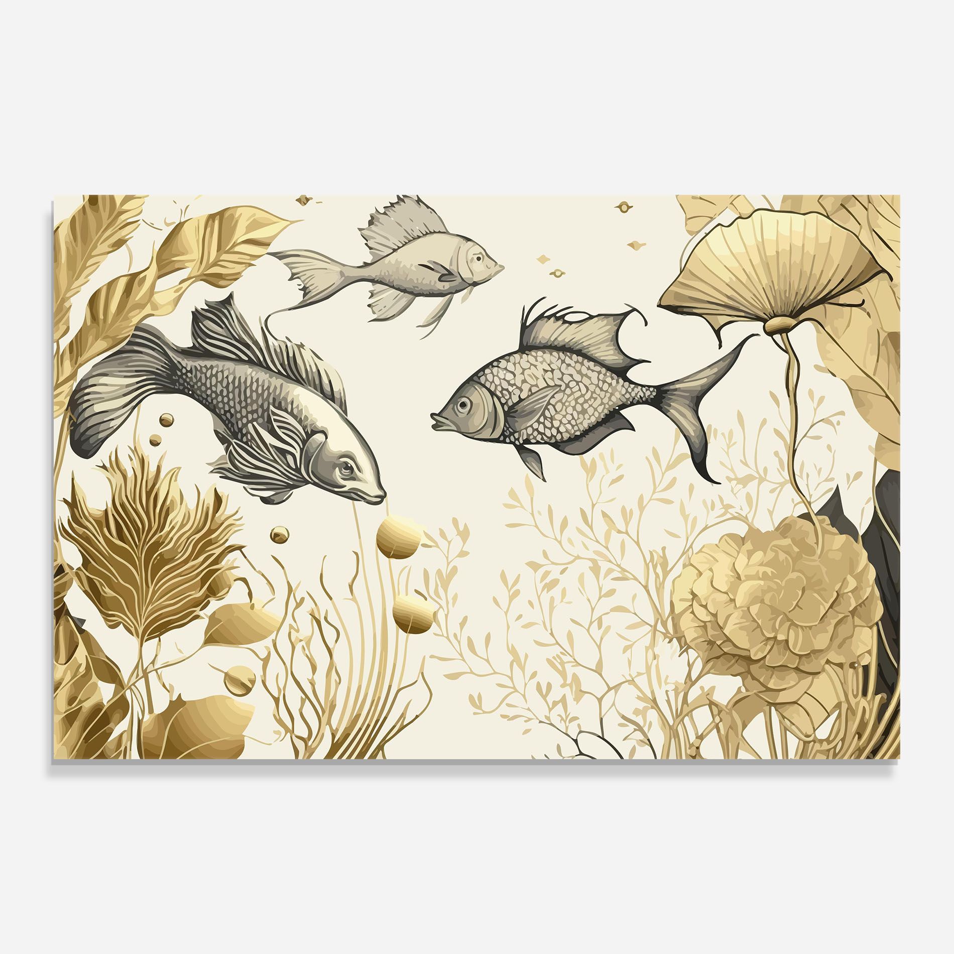 Grey Gold Fish mockup 0
