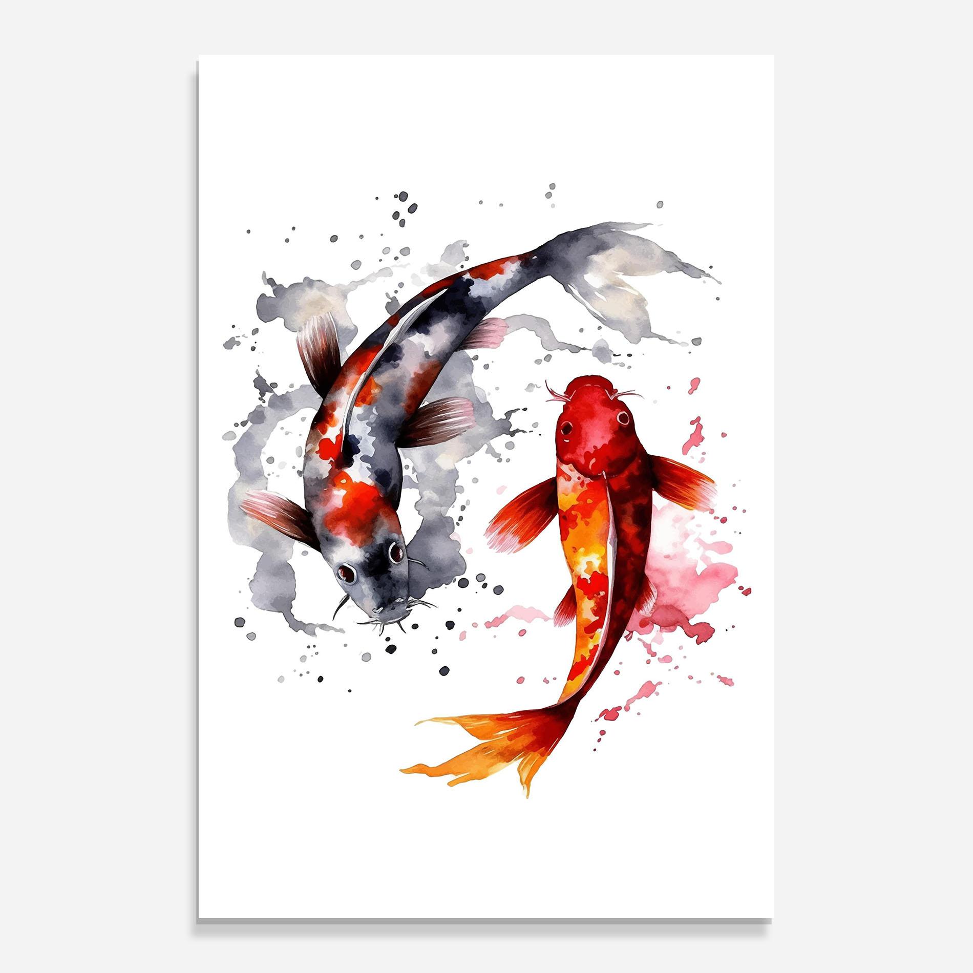 Tablou Sticla Beautiful Koi mockup 0