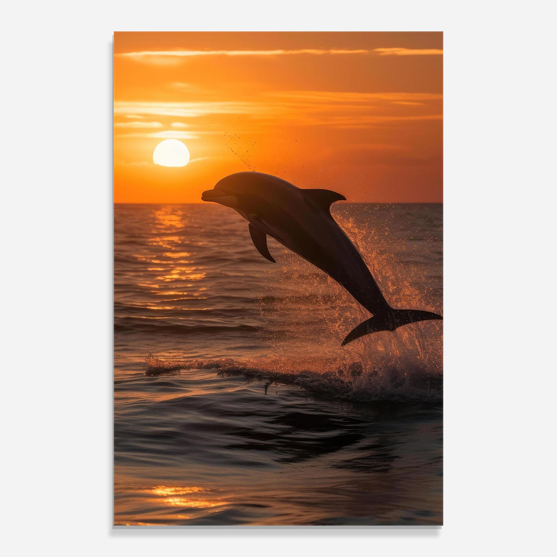 Tablou Sticla Dolphin Jump mockup 0