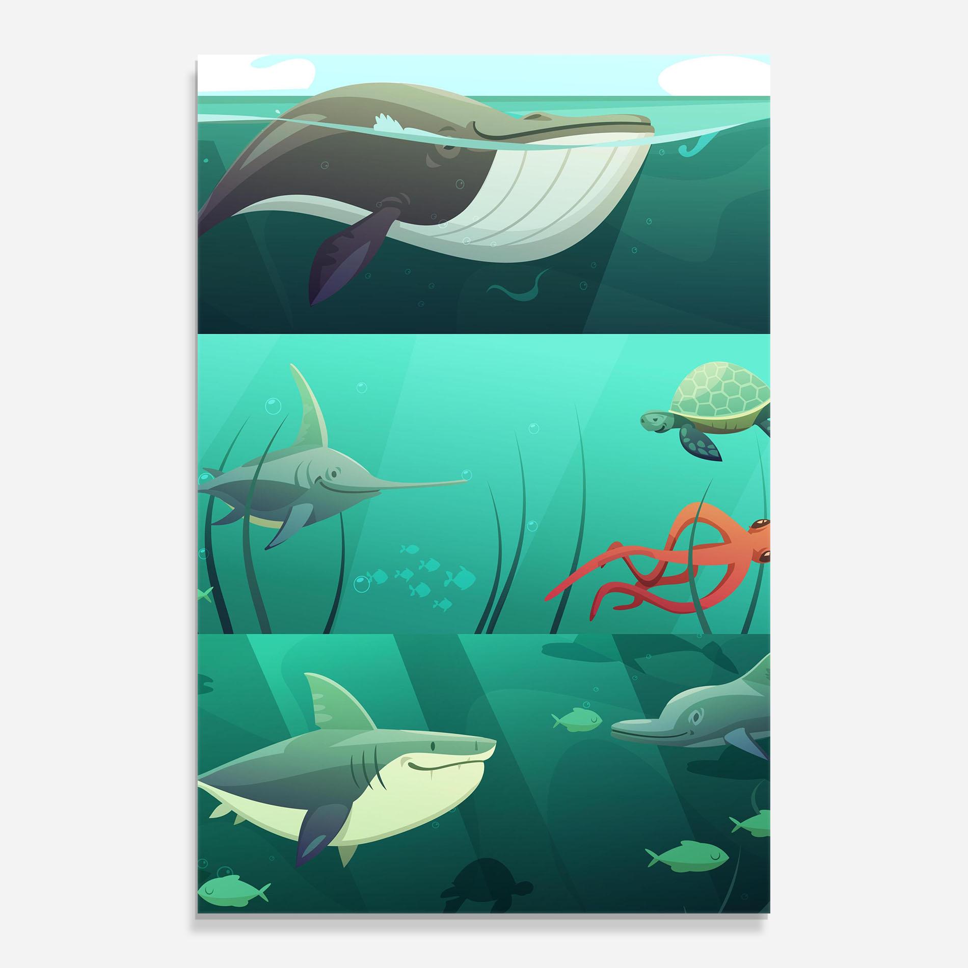 Tablou Sticla Kids Ocean mockup 0