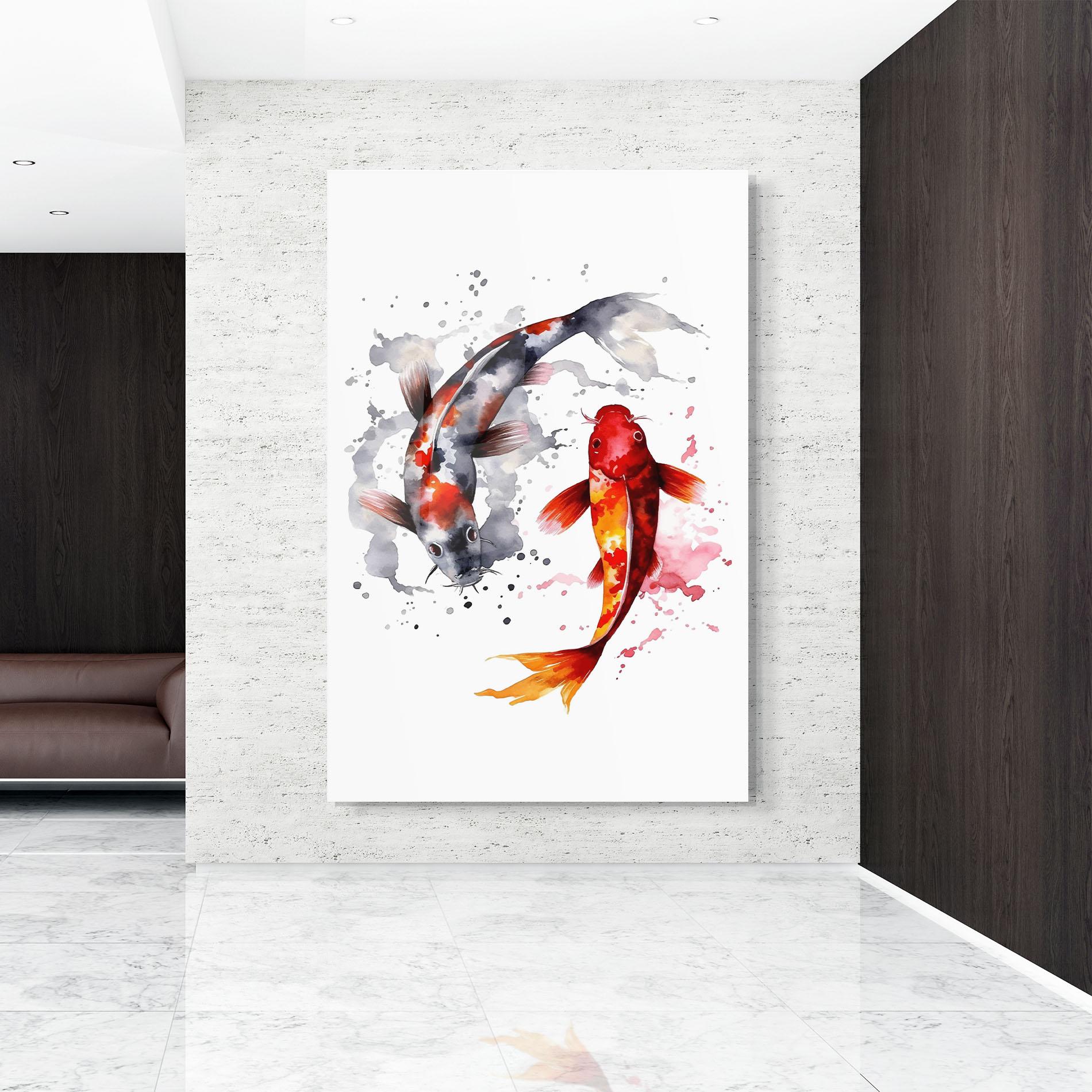 Tablou Sticla Beautiful Koi mockup 9