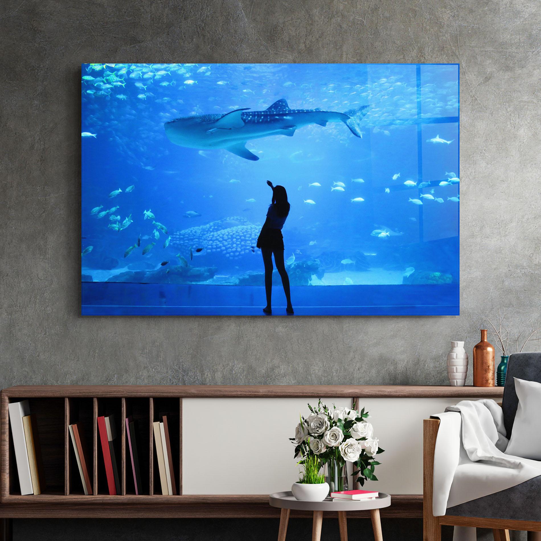 Tablou Sticla Aquarium Girl mockup 2