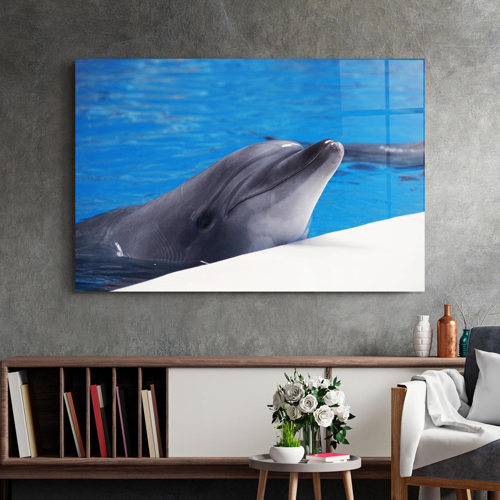 Tablou Sticla Cute Dolphin mockup 2