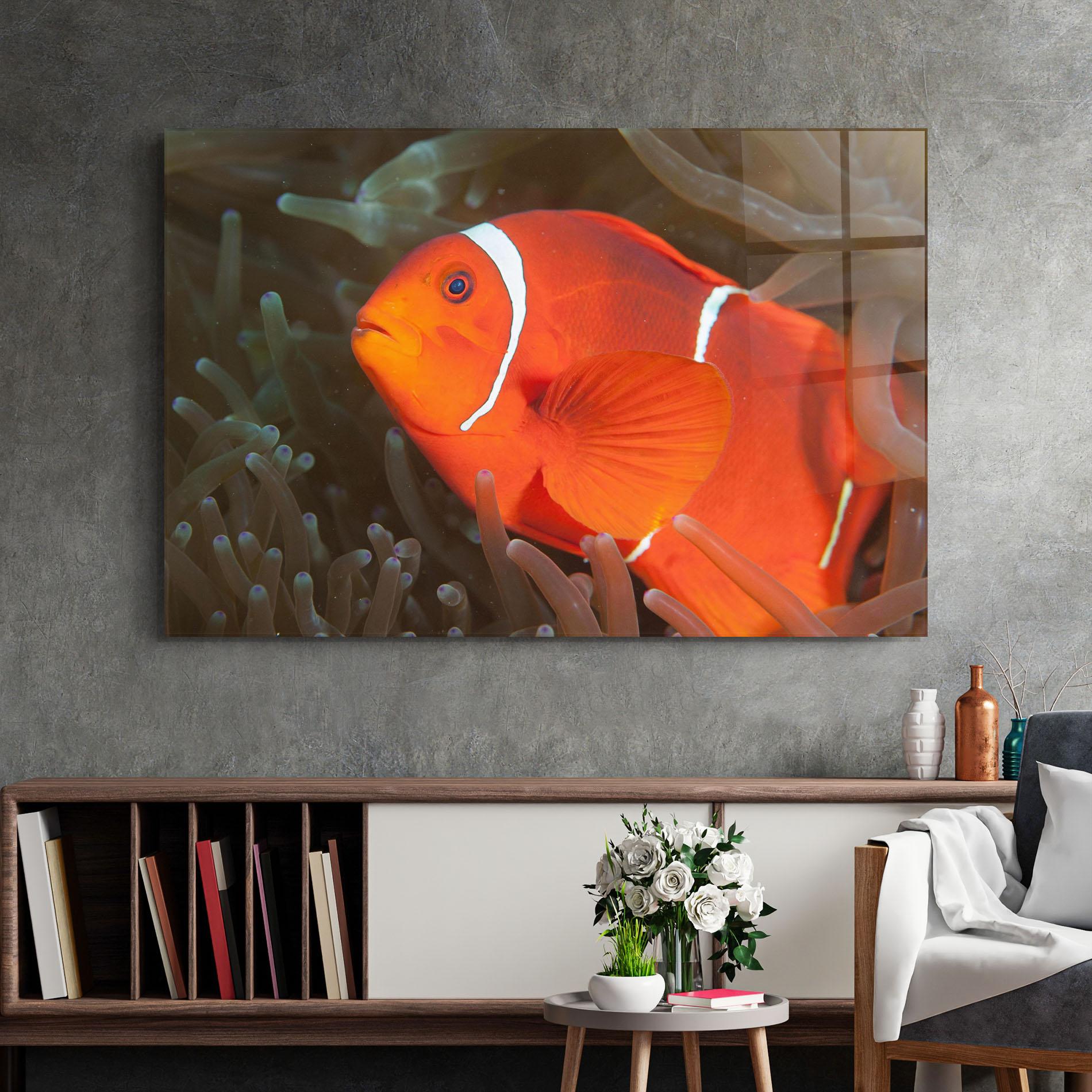 Tablou Sticla Nemo Clownfish mockup 2