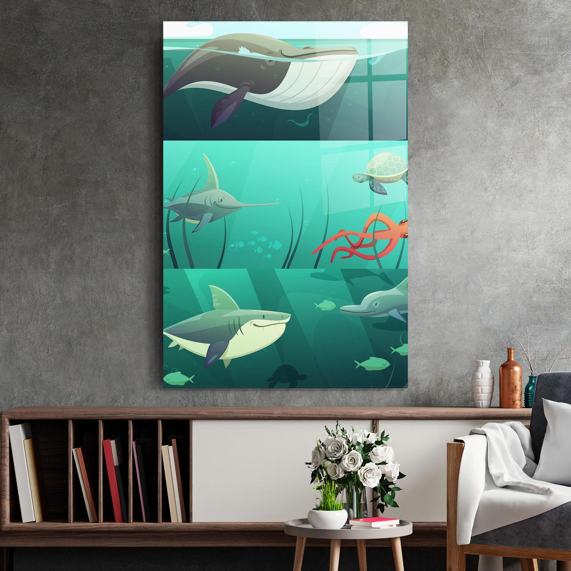 Tablou Sticla Kids Ocean mockup 2