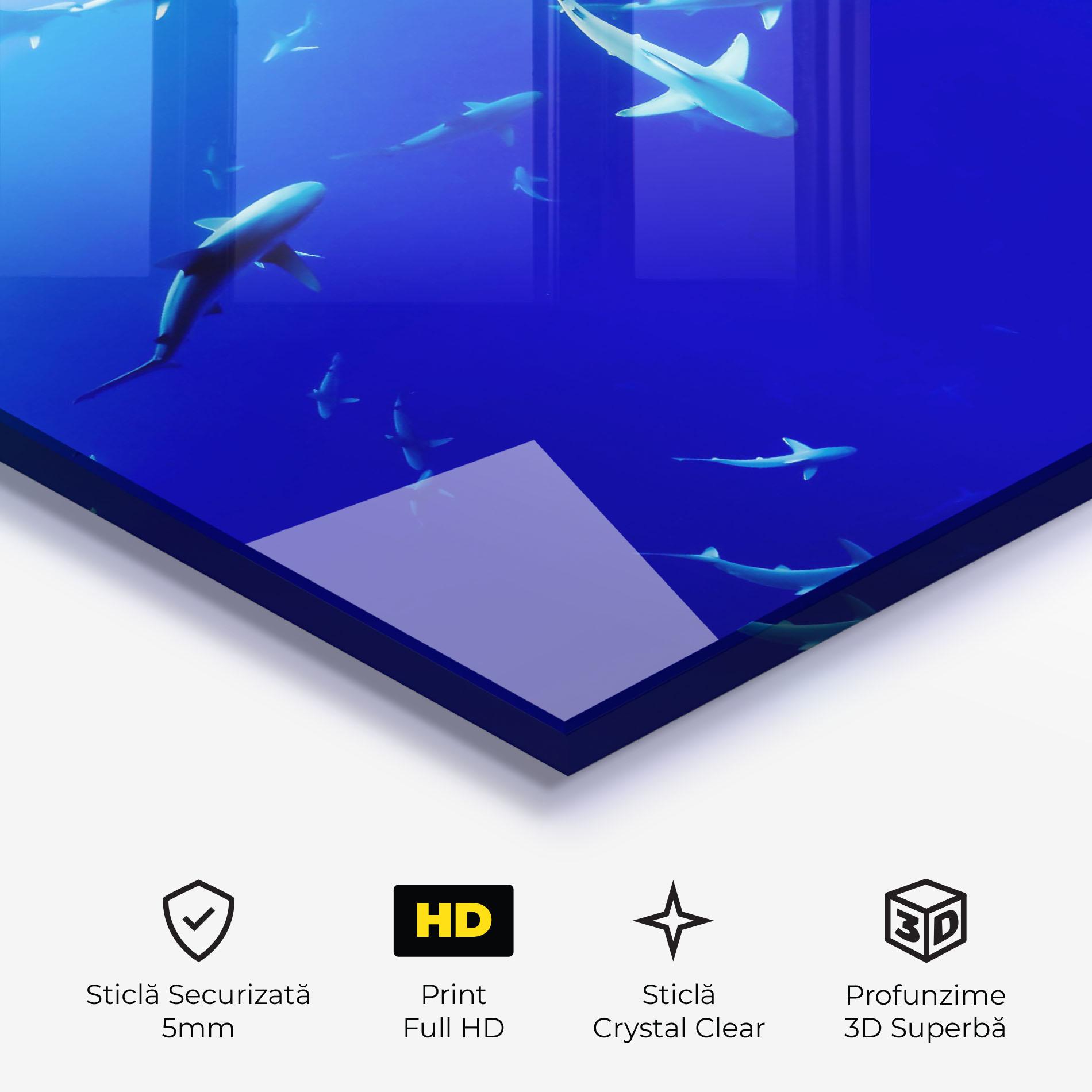 Tablou Sticla Baby Sharks mockup 3