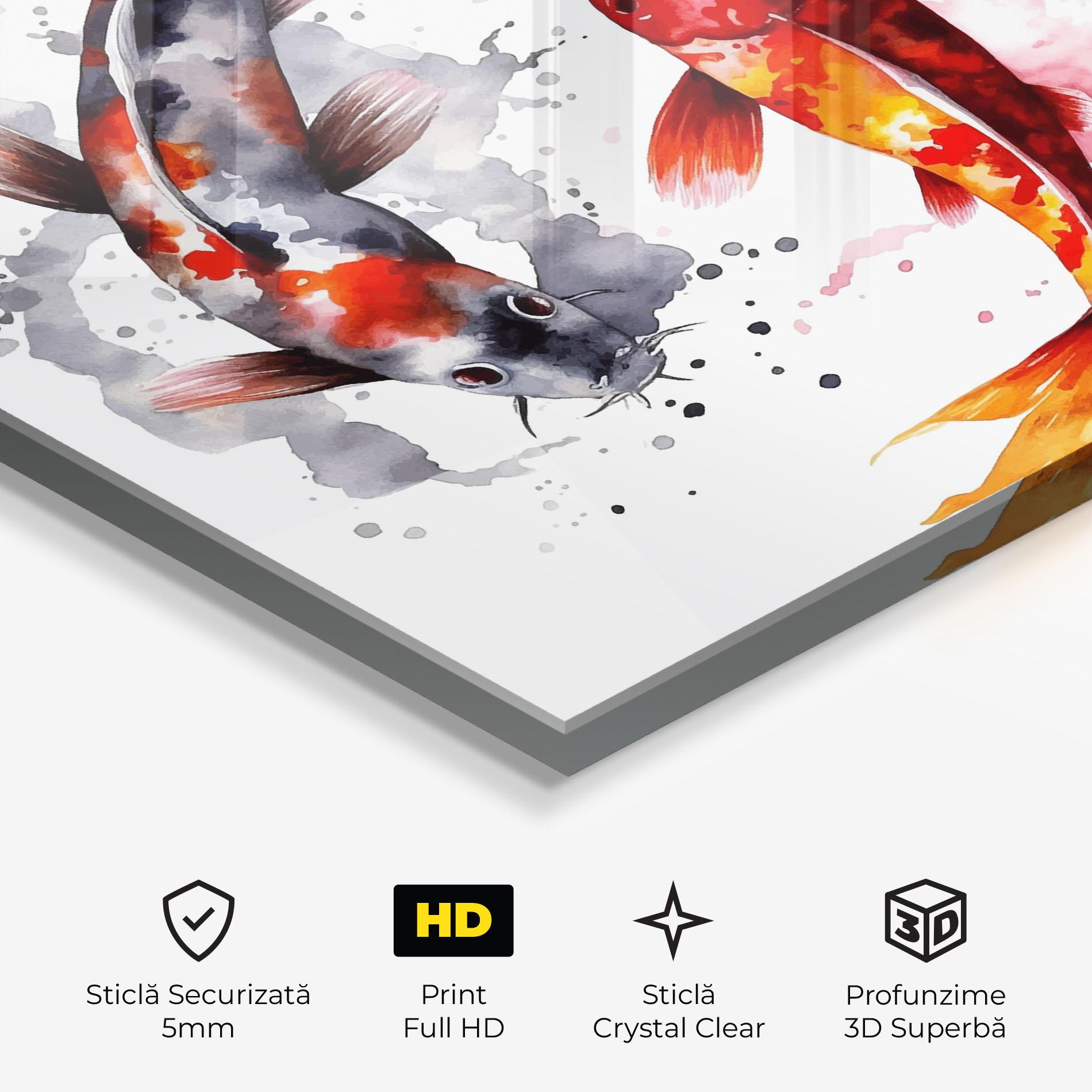 Tablou Sticla Beautiful Koi mockup 3