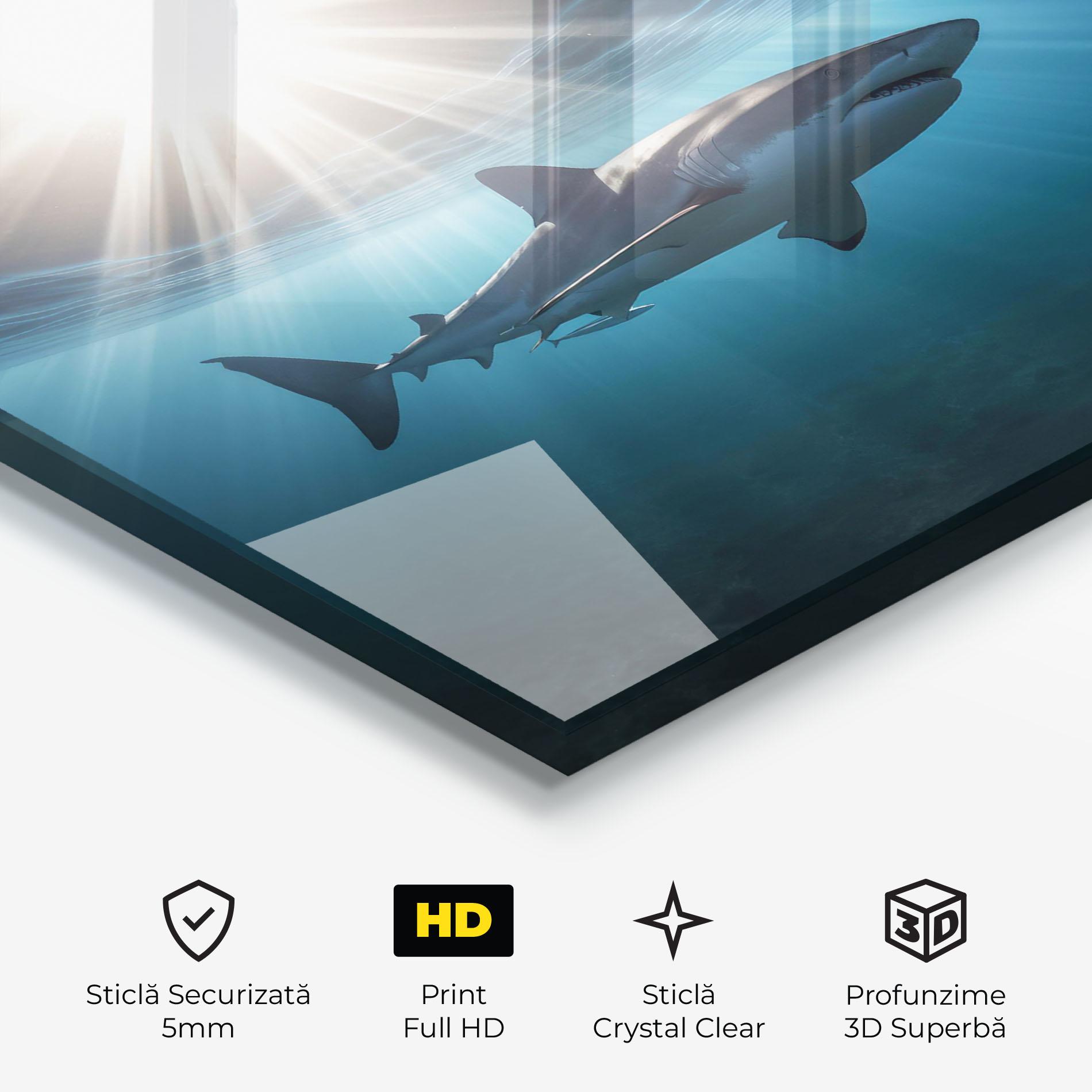 Tablou Sticla Big Shark mockup 3