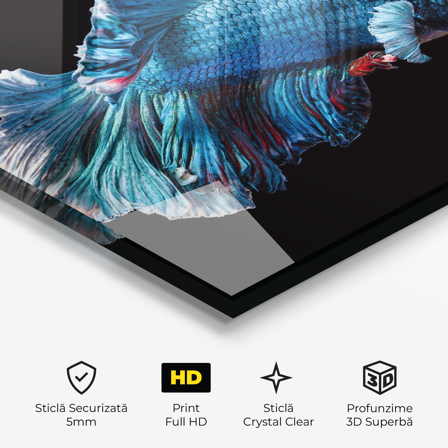 Tablou Sticla Blue Betta mockup 3