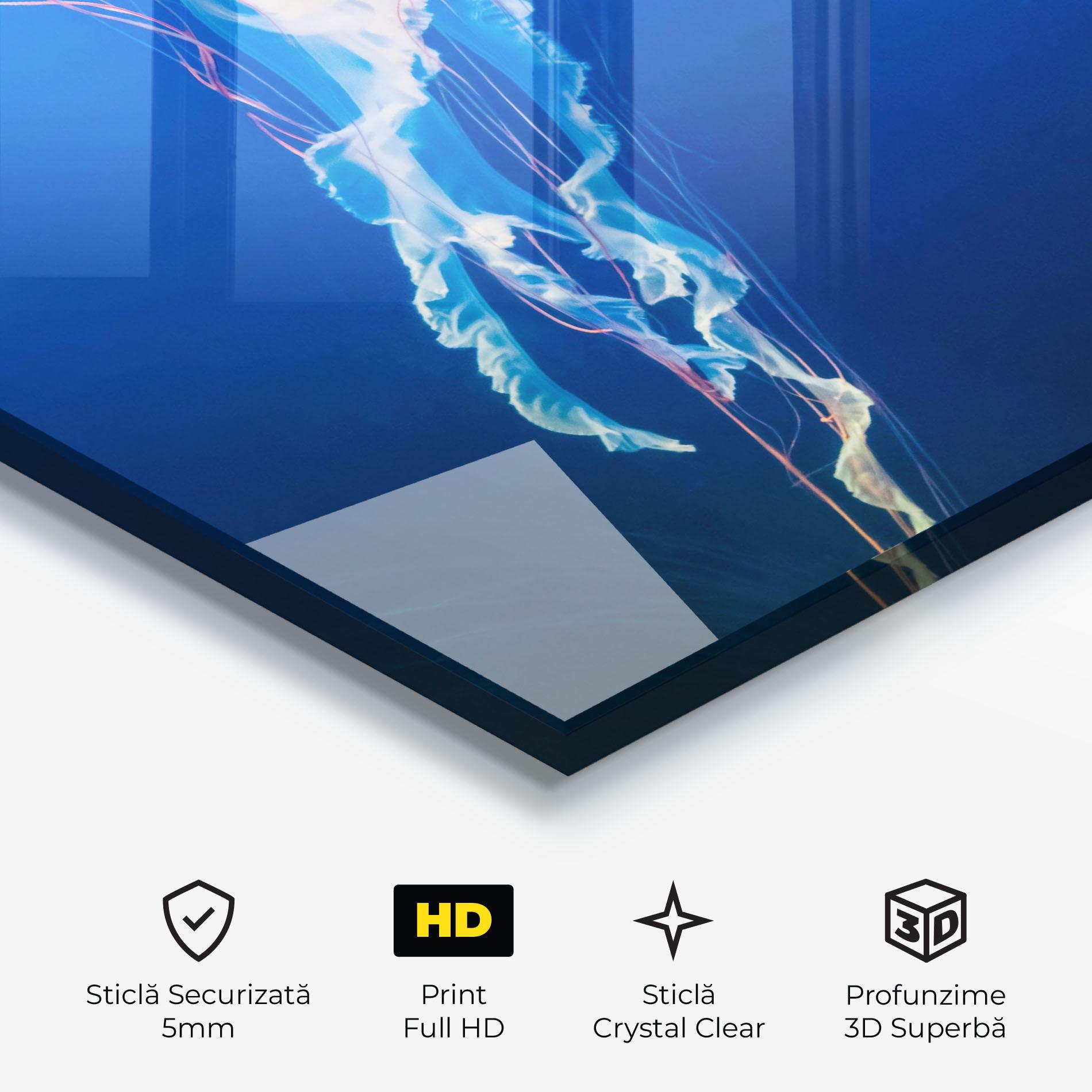 Tablou Sticla Cream Jellyfish mockup 3