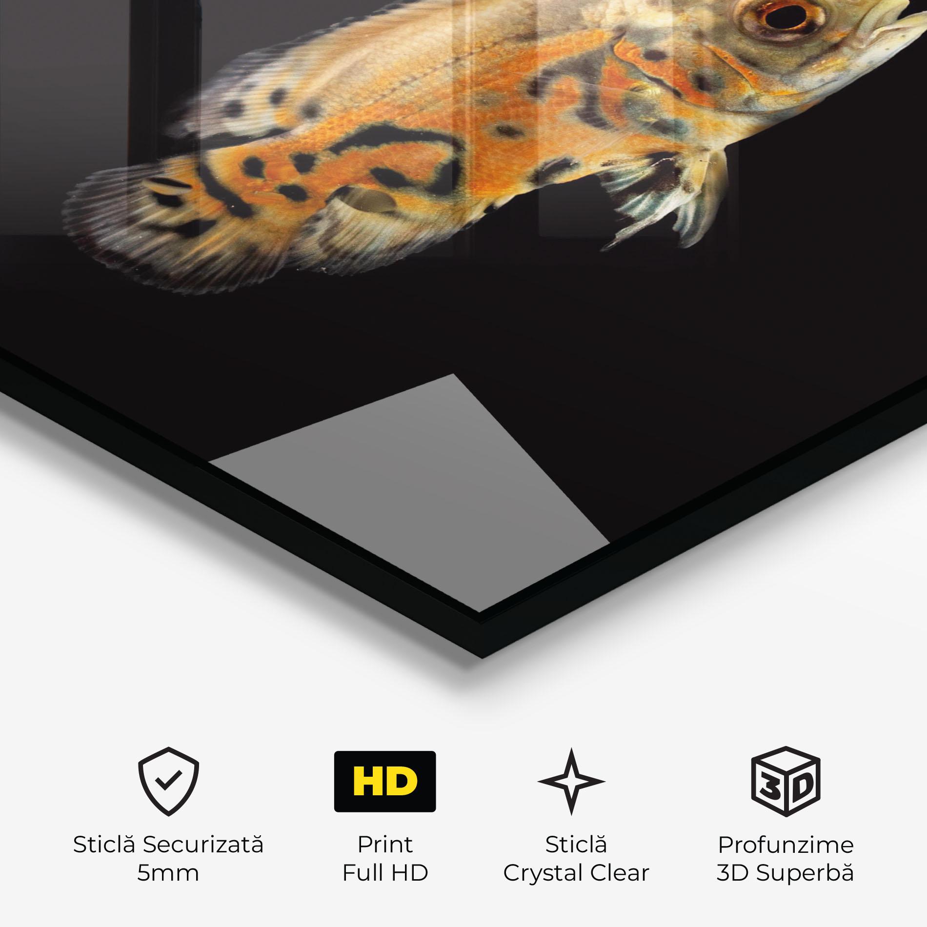 Tablou Sticla Cute Brown Fish mockup 3