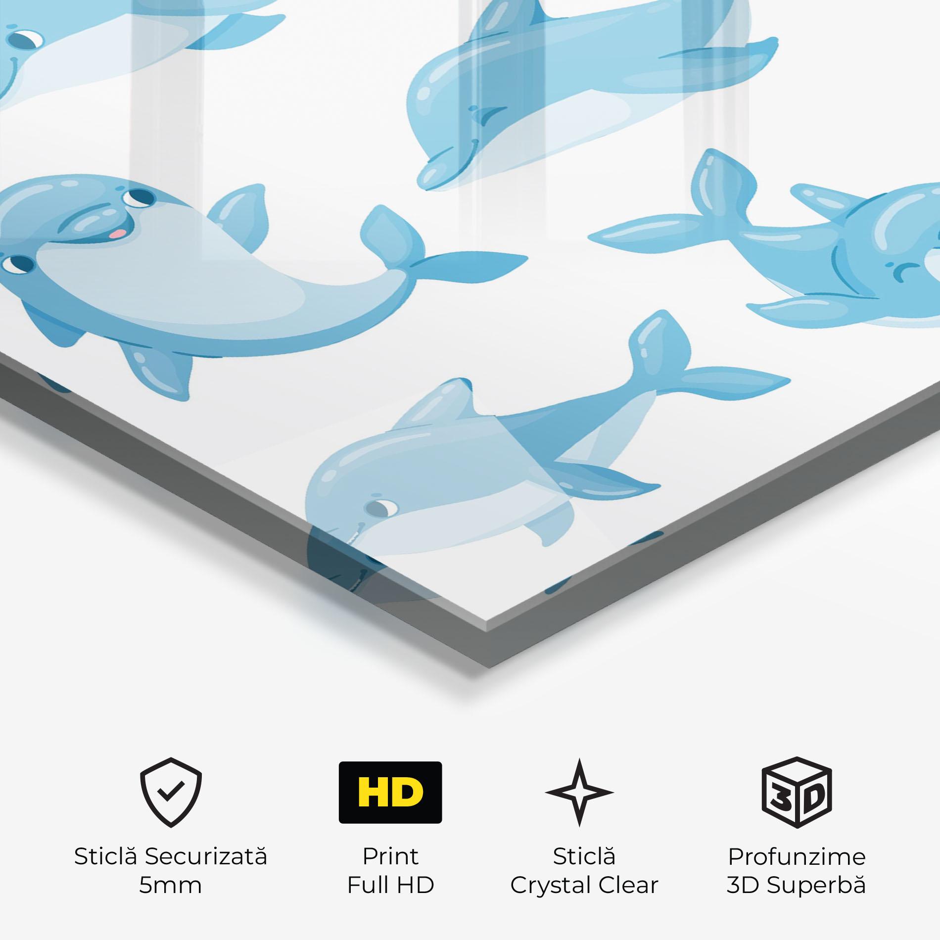 Tablou Sticla Dolphin mockup 3