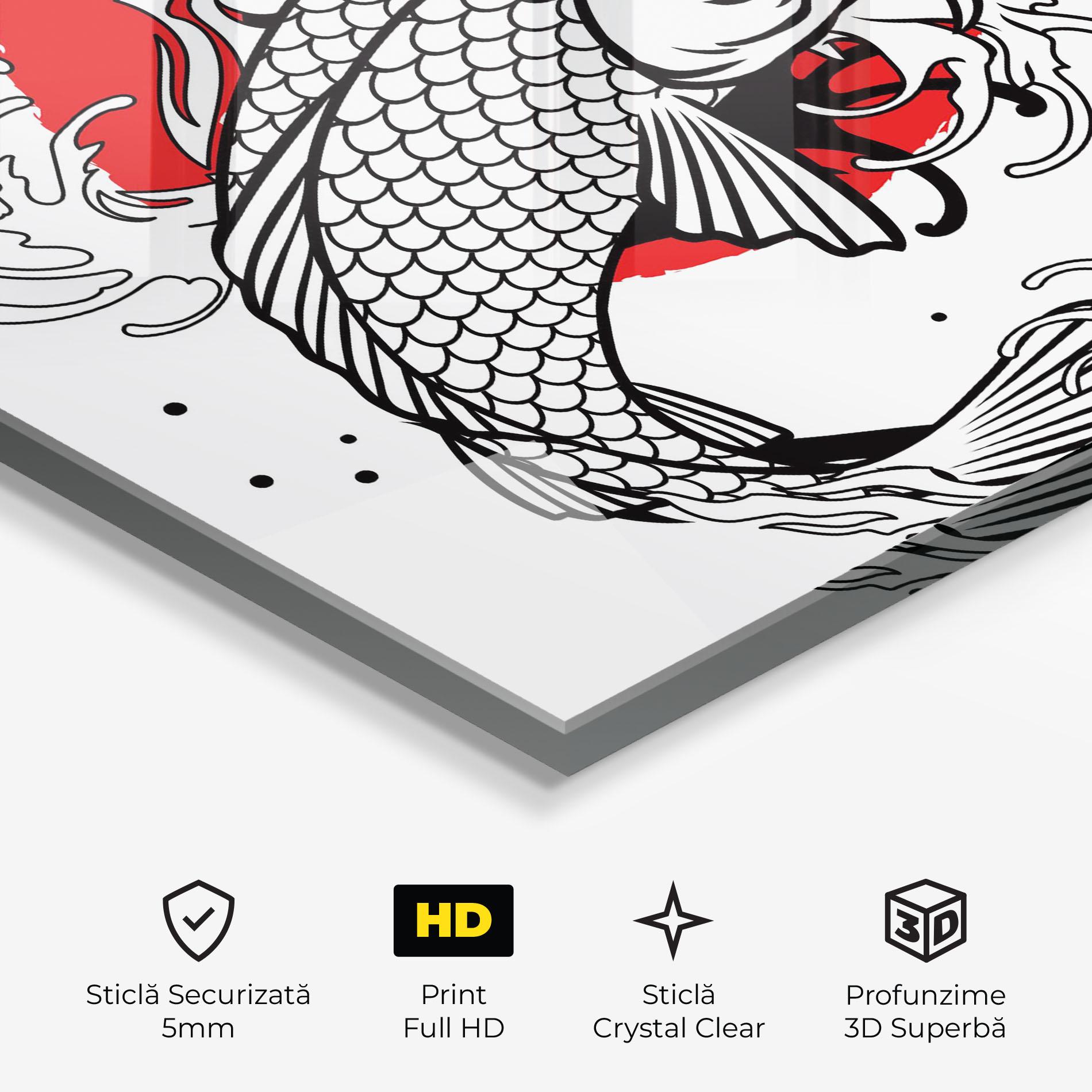 Tablou Sticla Koi Design mockup 3