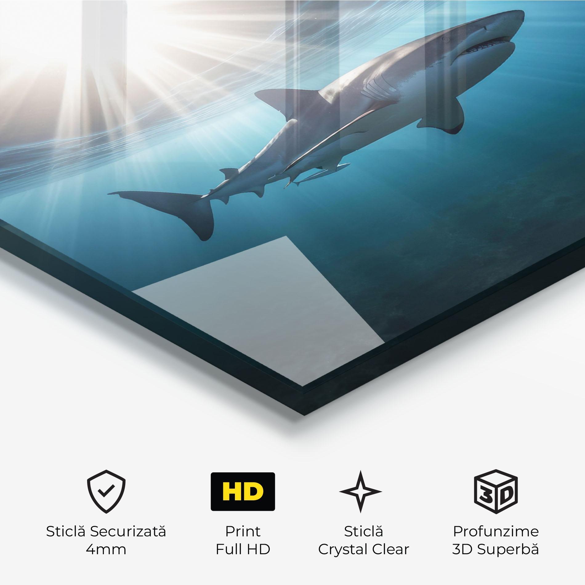 Tablou Sticla Big Shark mockup 3