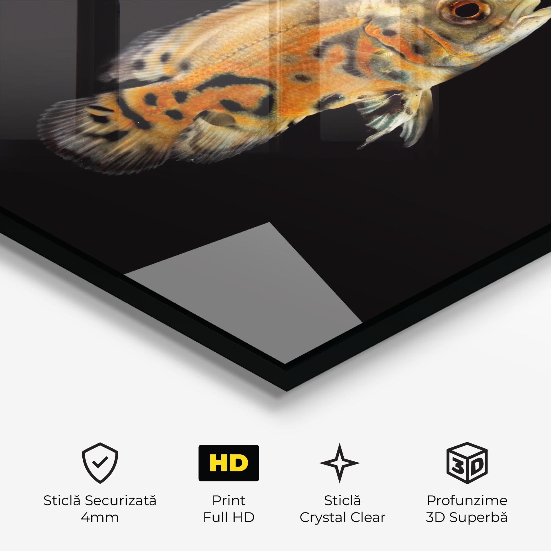 Tablou Sticla Cute Brown Fish mockup 3