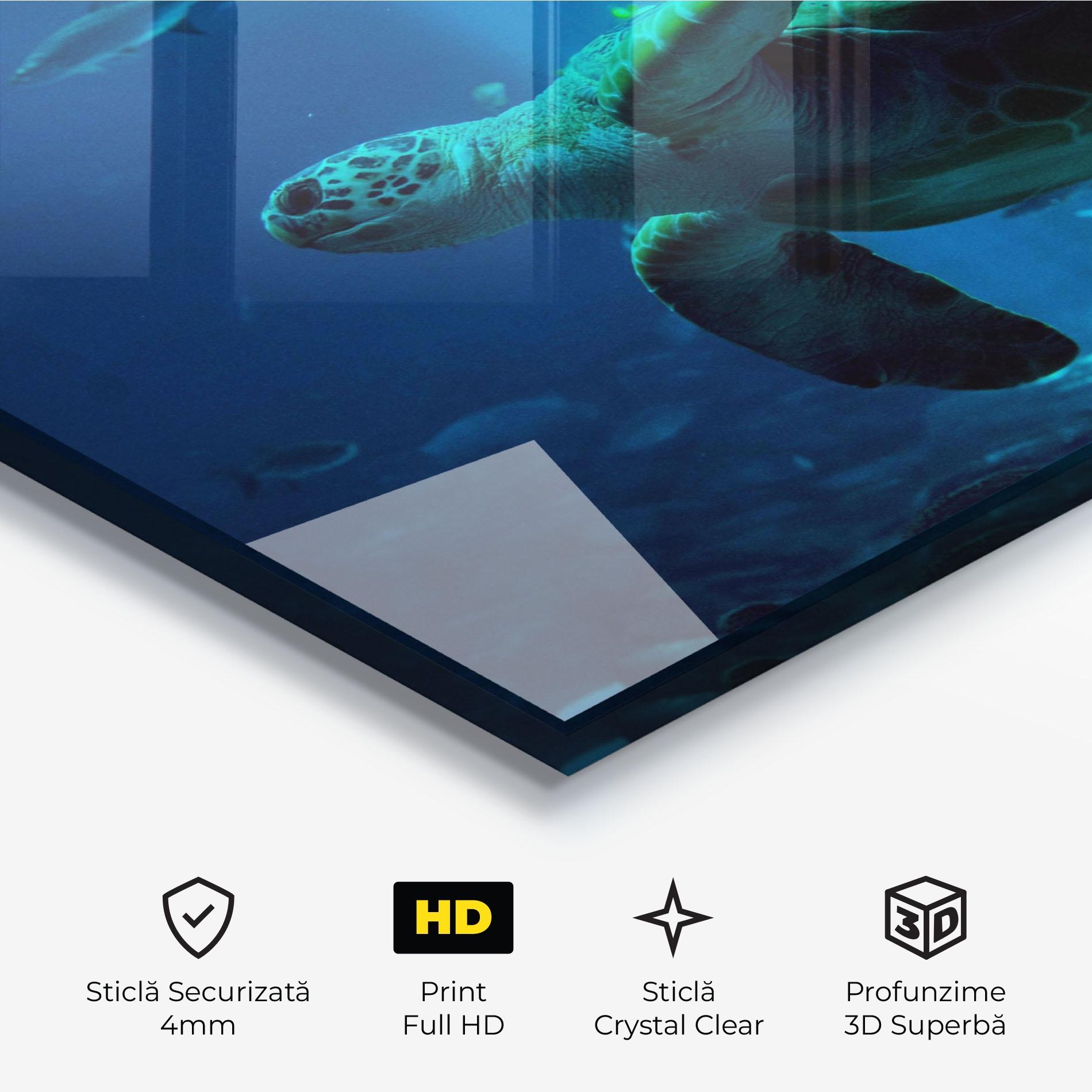 Tablou Sticla Green Turtule mockup 3