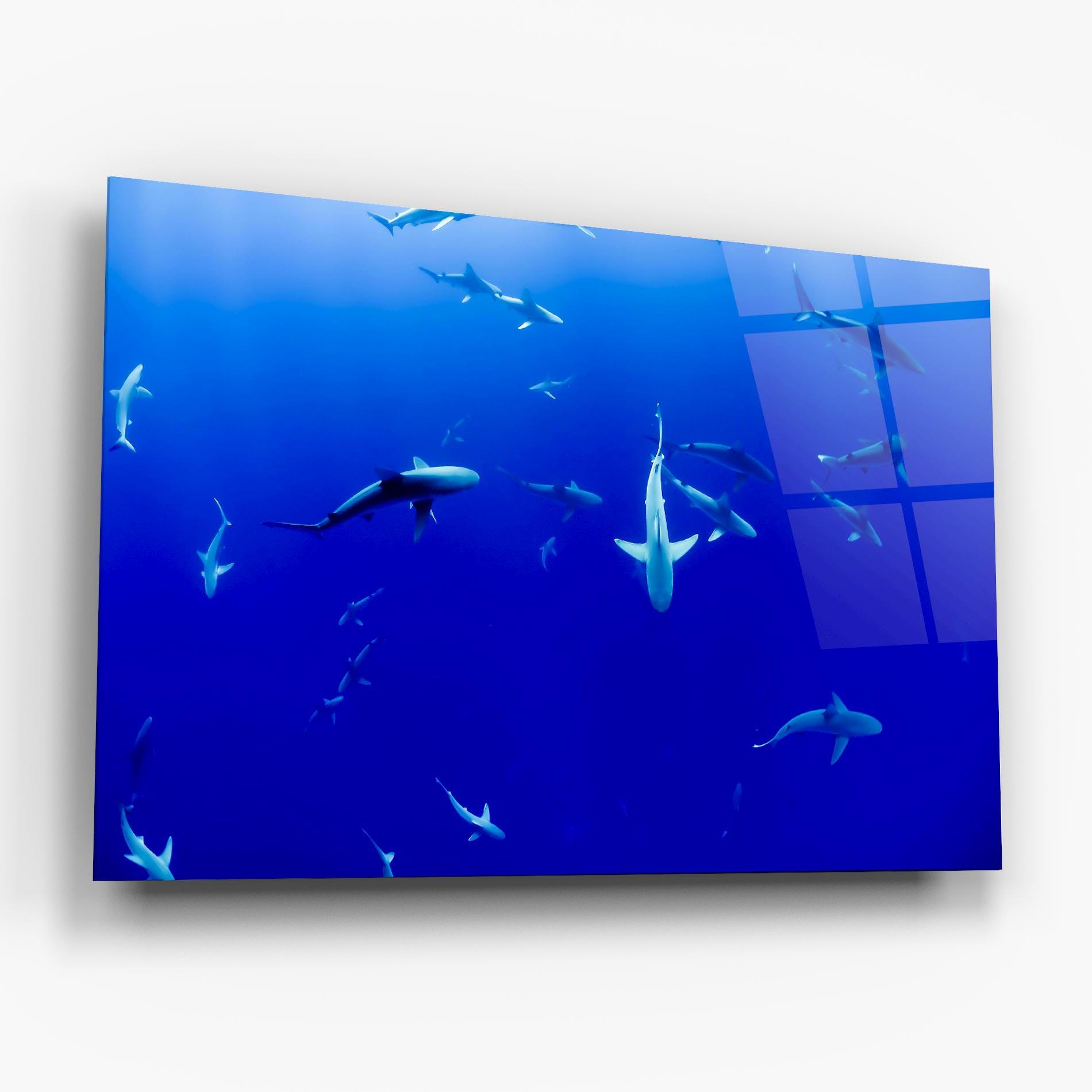 Tablou Sticla Baby Sharks mockup 6