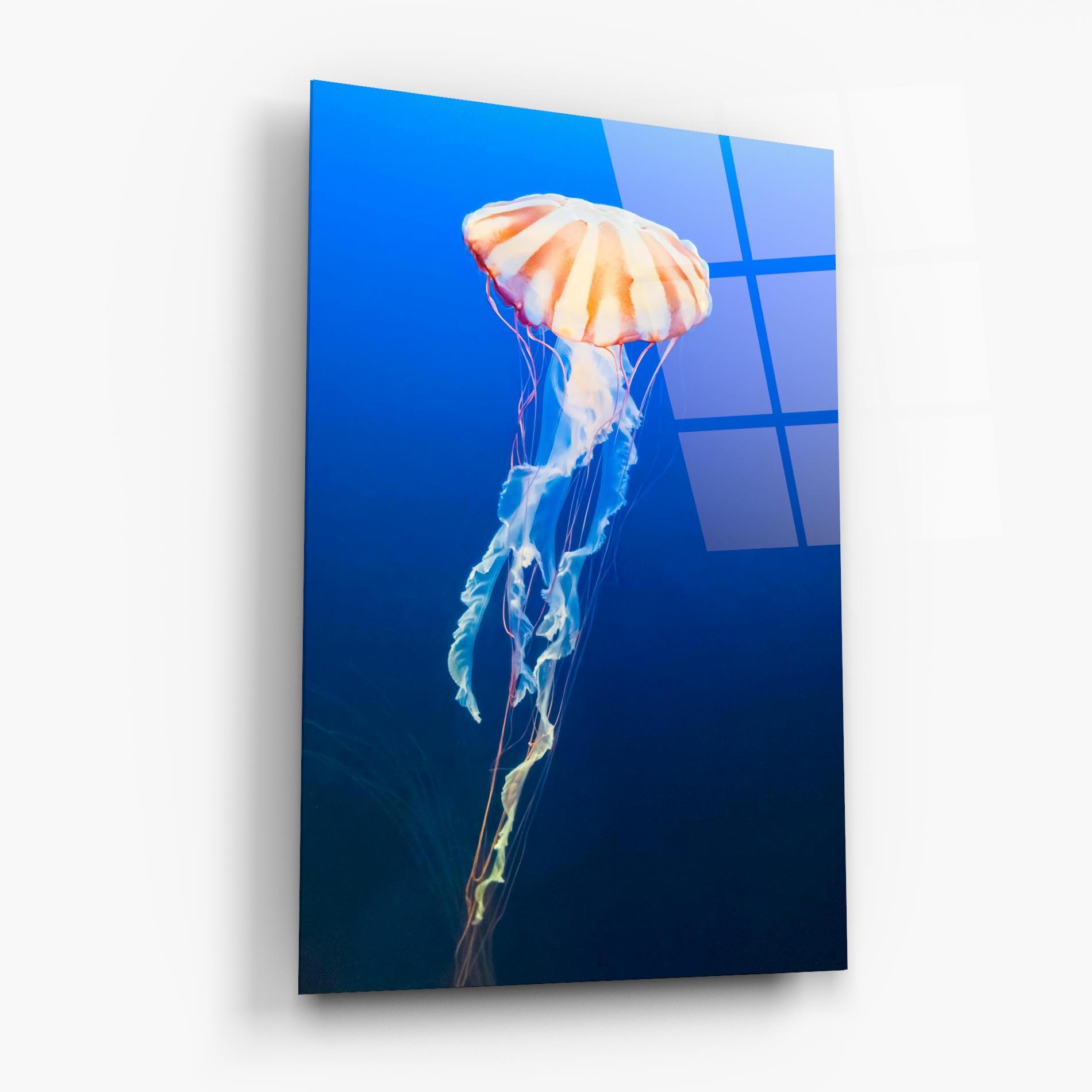 Tablou Sticla Cream Jellyfish mockup 6