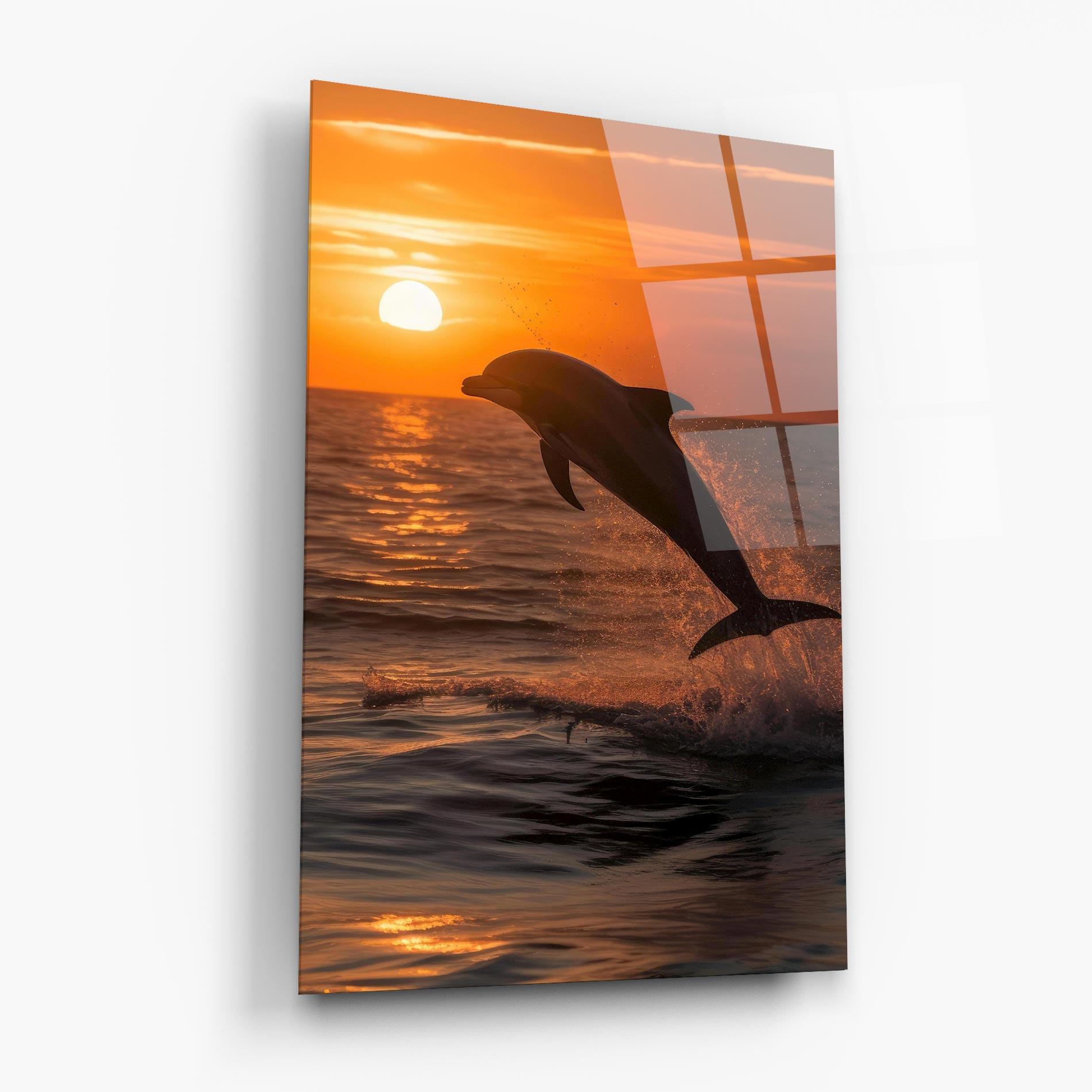 Tablou Sticla Dolphin Jump mockup 6