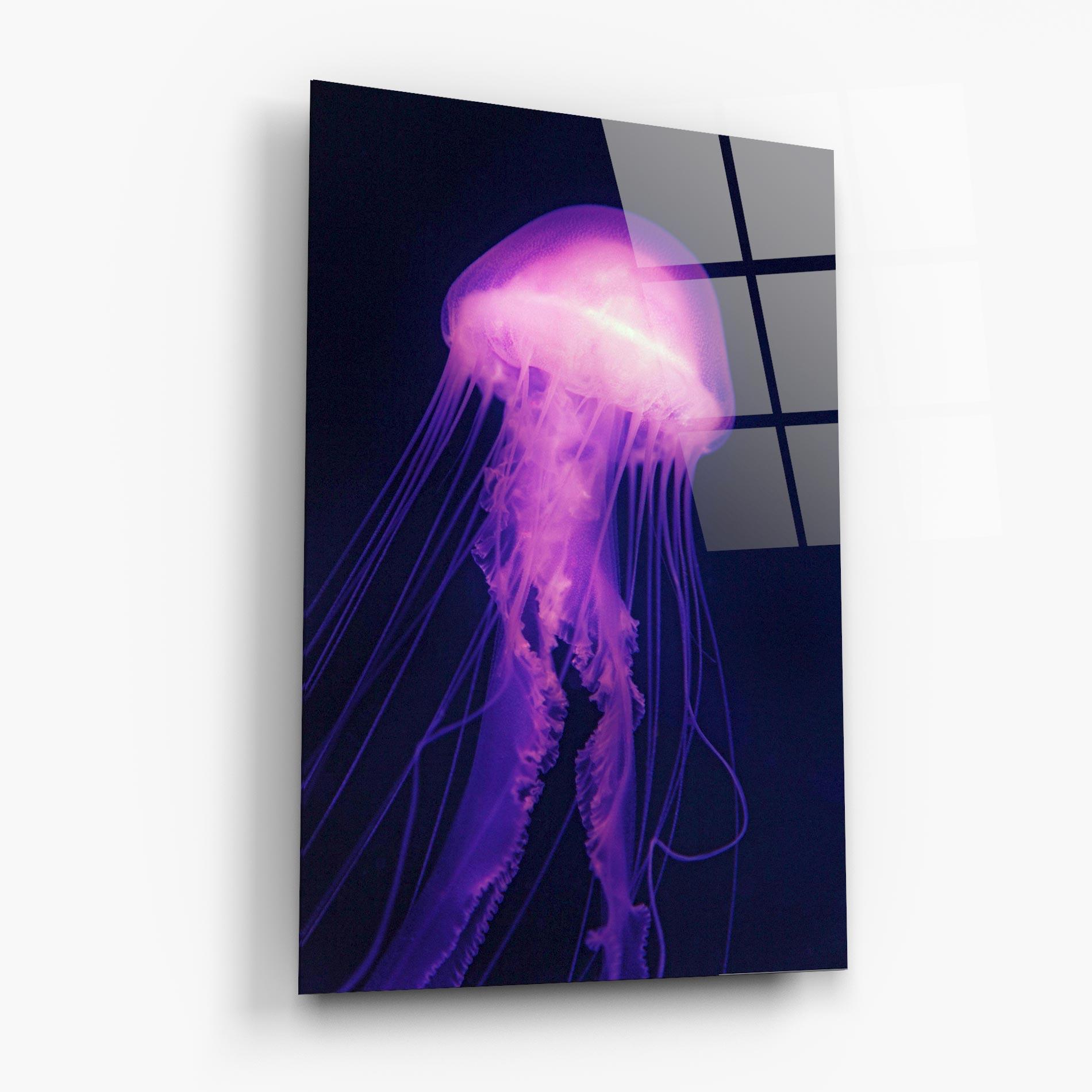 Tablou Sticla Light Purple Jellyfish mockup 6