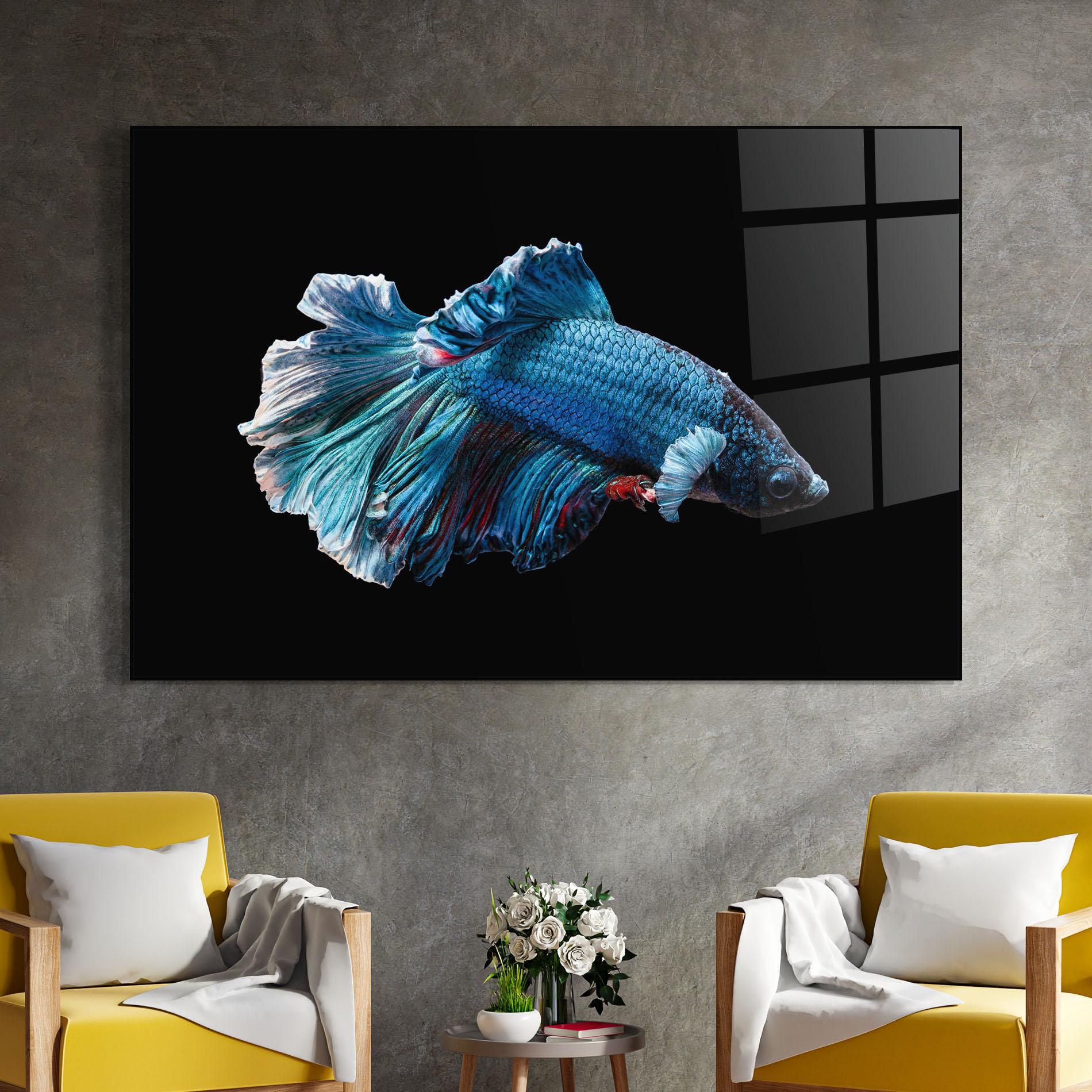 Tablou Sticla Blue Betta mockup 4
