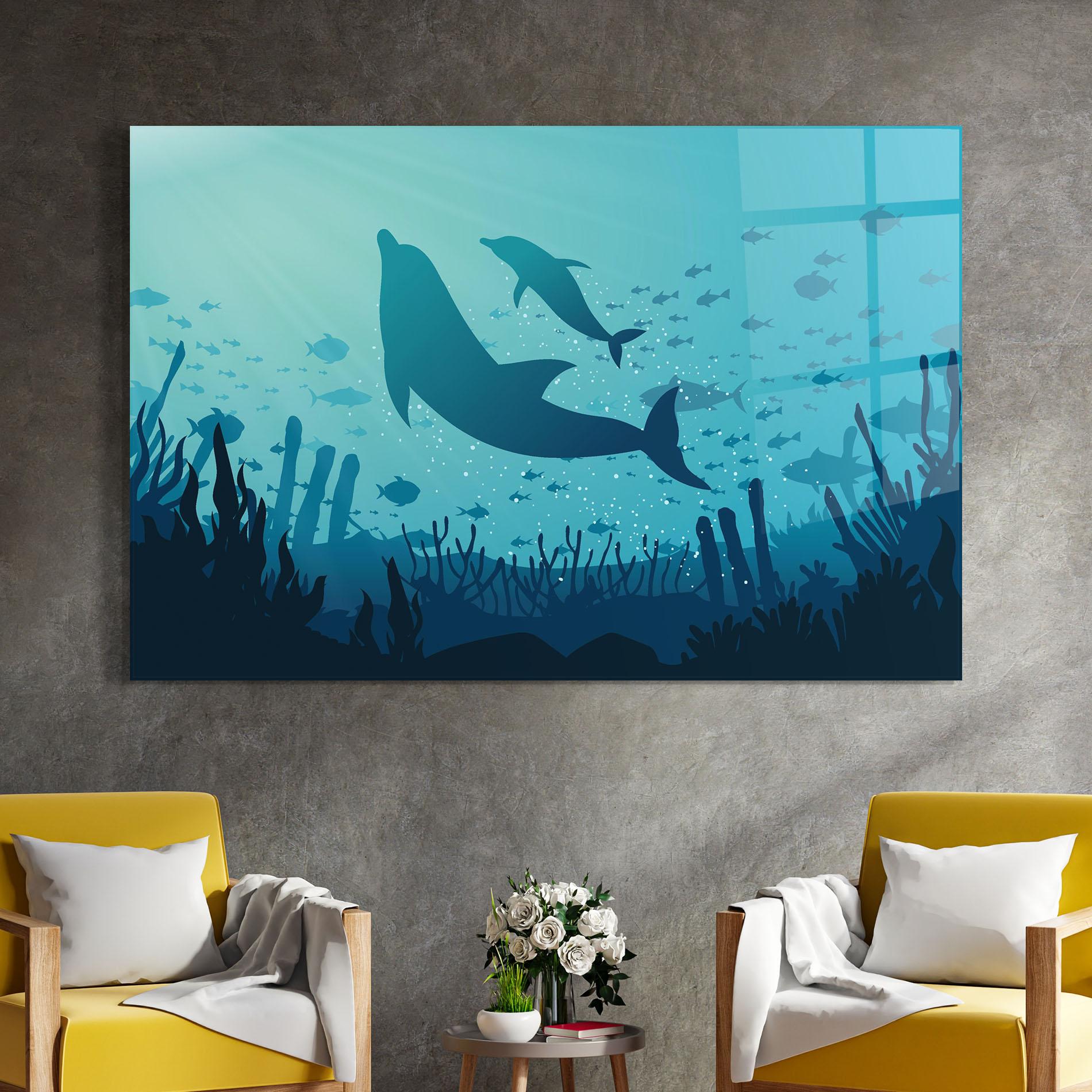 Tablou Sticla Blue Ocean mockup 4