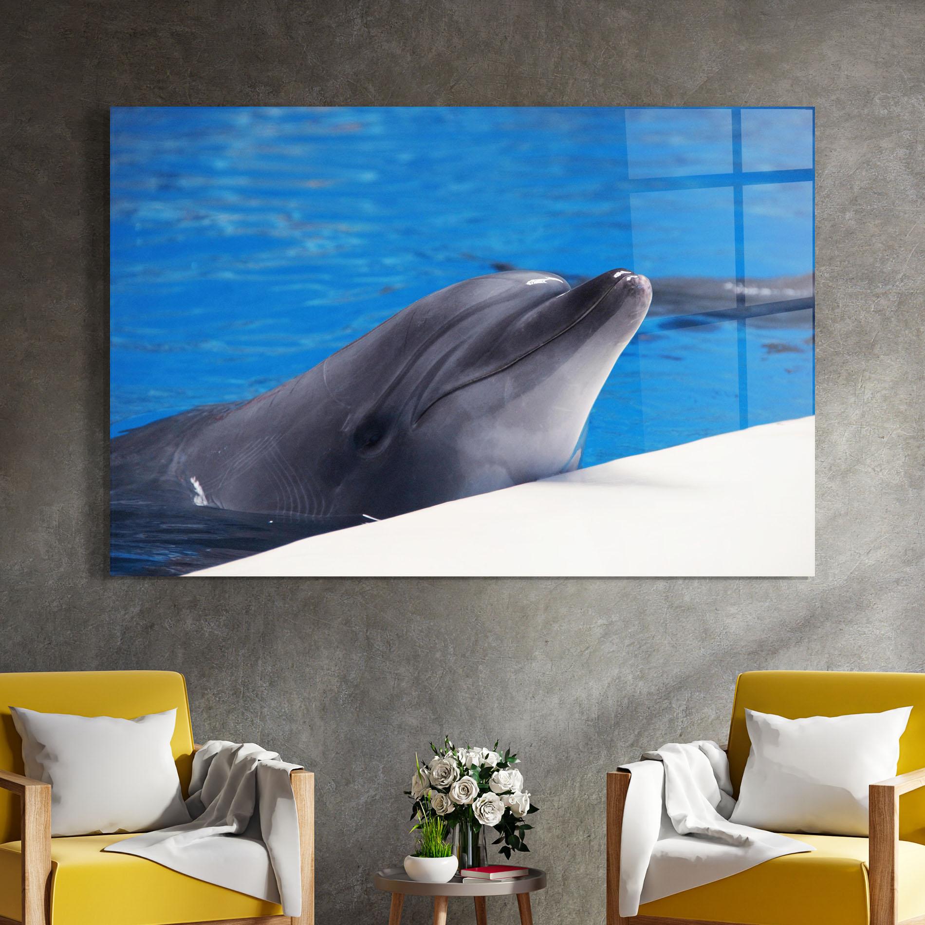 Tablou Sticla Cute Dolphin mockup 4