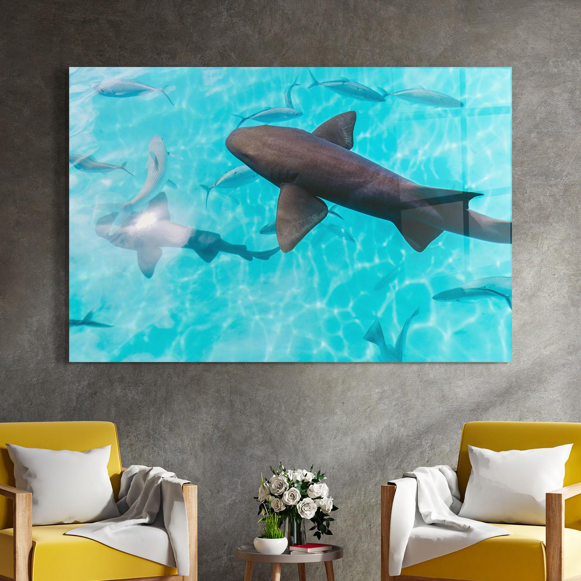 Tablou Sticla Cute Shark mockup 4