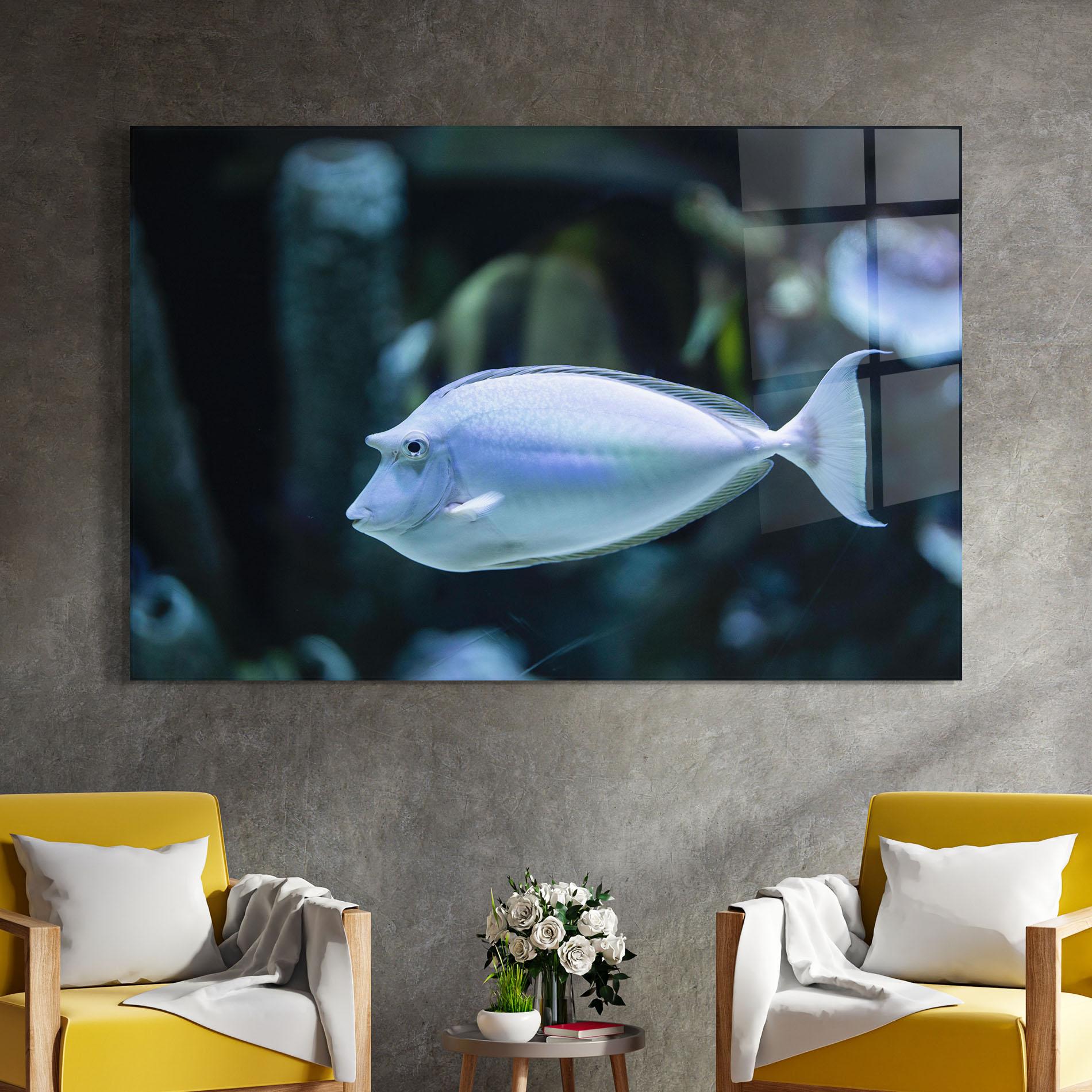 Tablou Sticla Funny Face Fish mockup 4