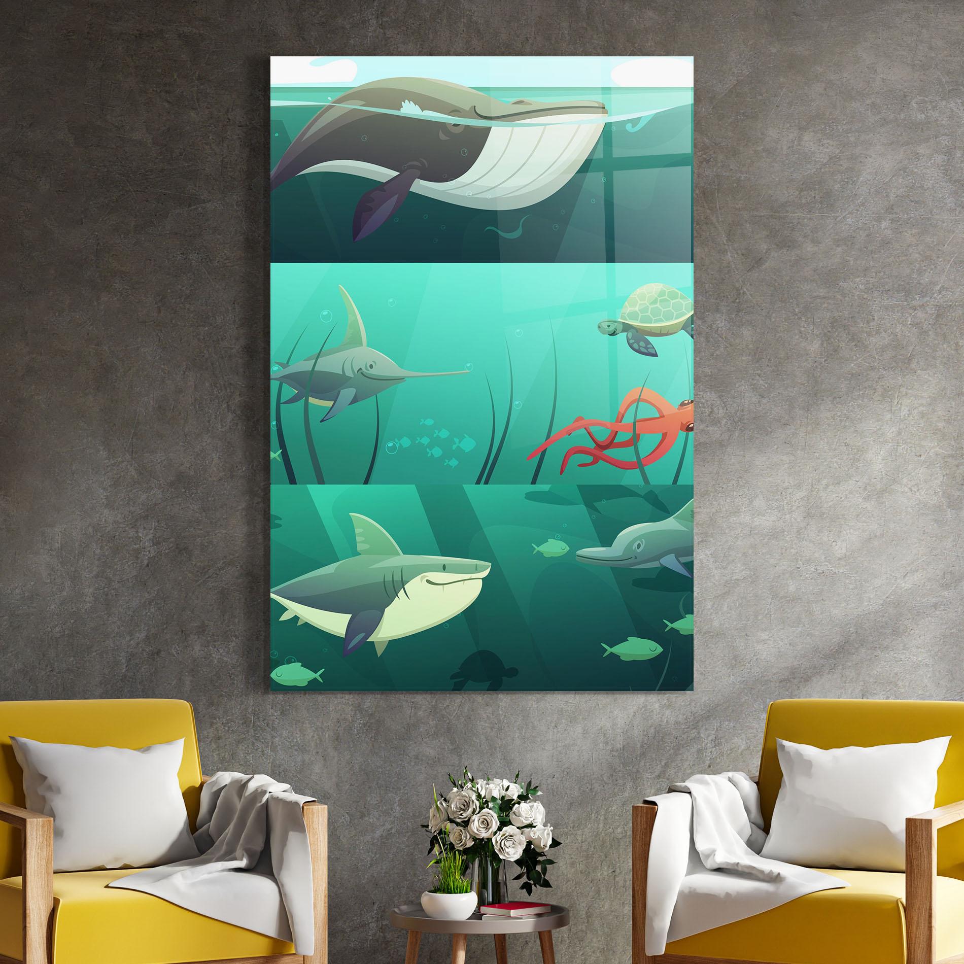Tablou Sticla Kids Ocean mockup 4