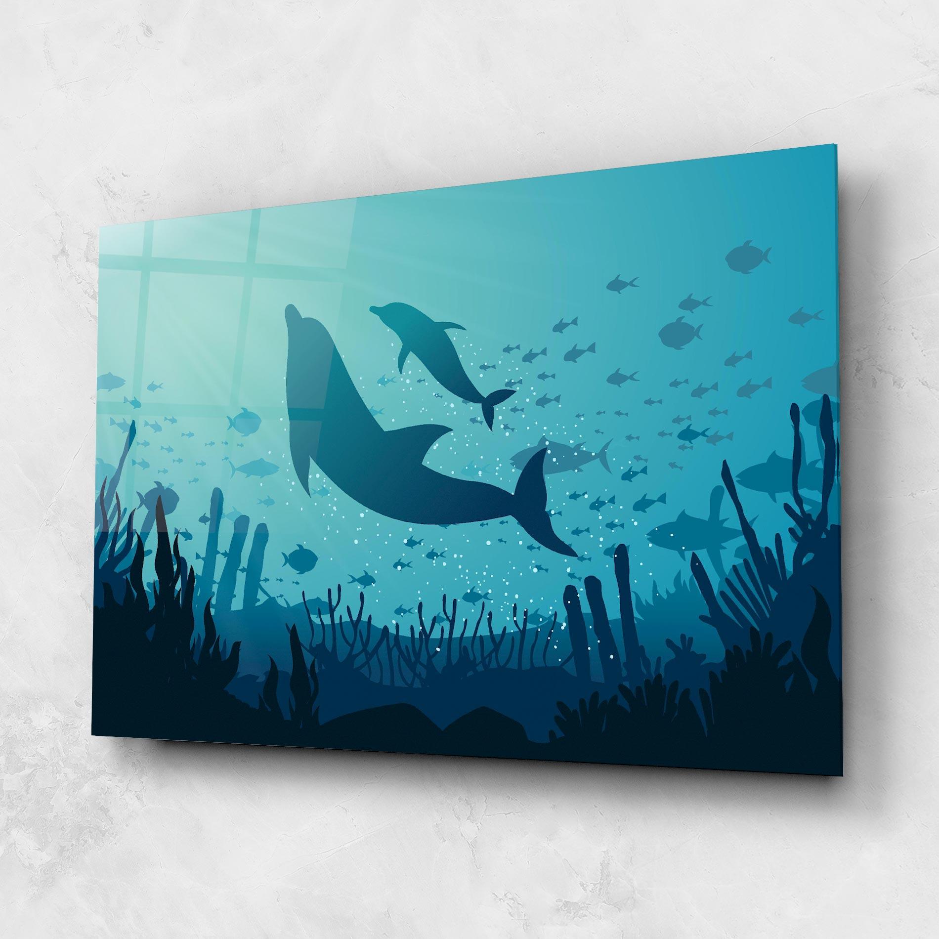 Tablou Sticla Blue Ocean mockup 1